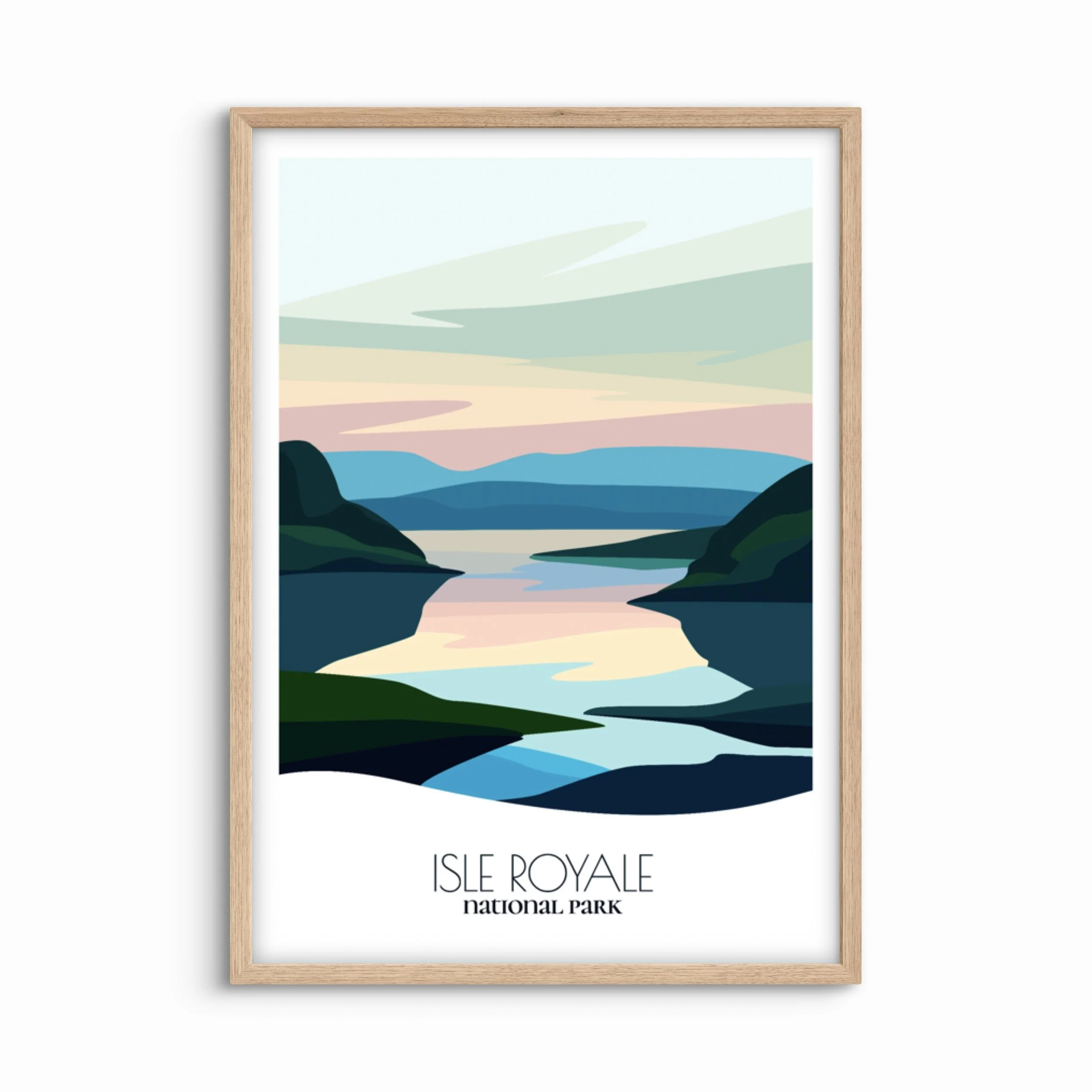 Isle Royale National Park Abstract Travel Poster