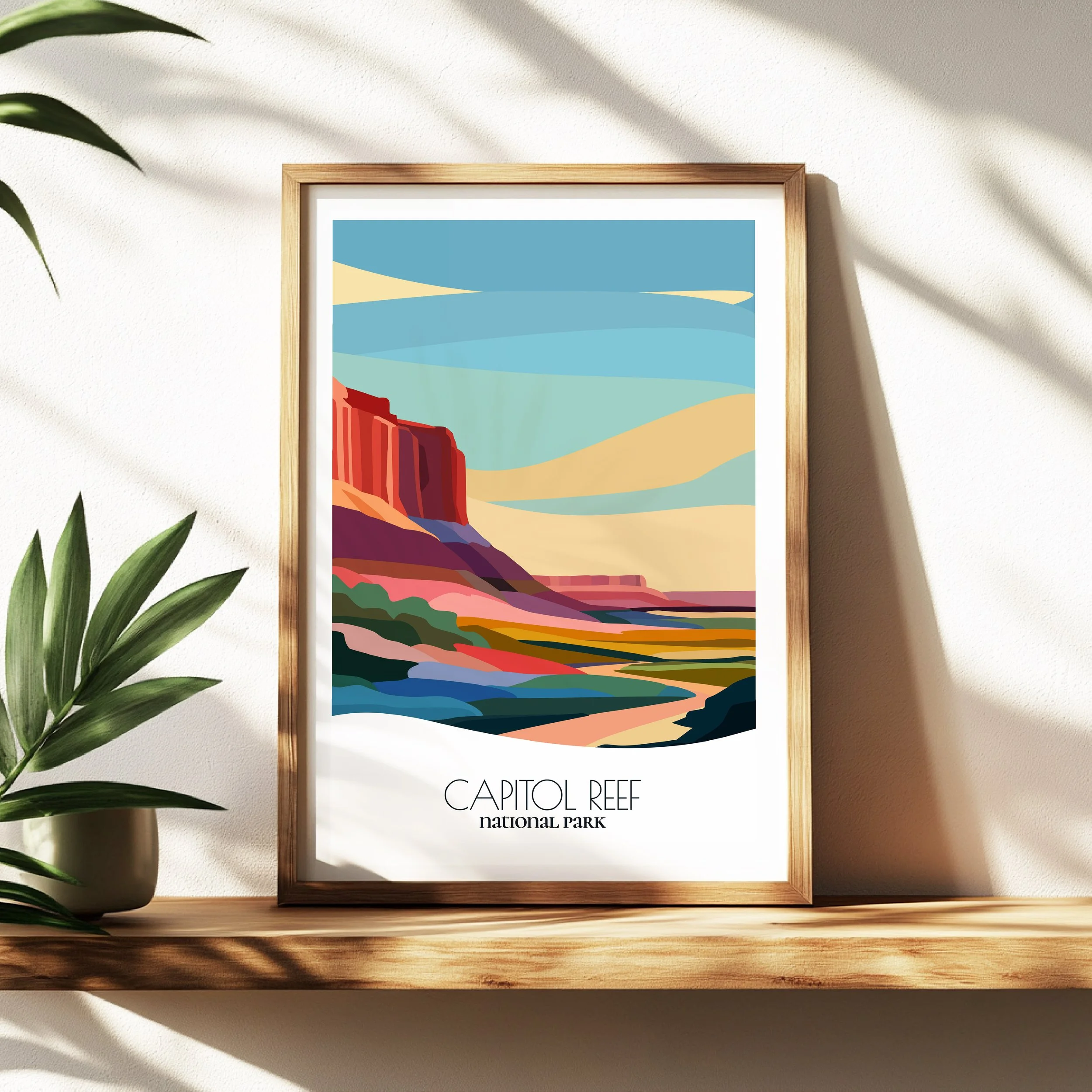 Wall art print of Capitol Reef National Park for interior decor; high quality print in Utah.
