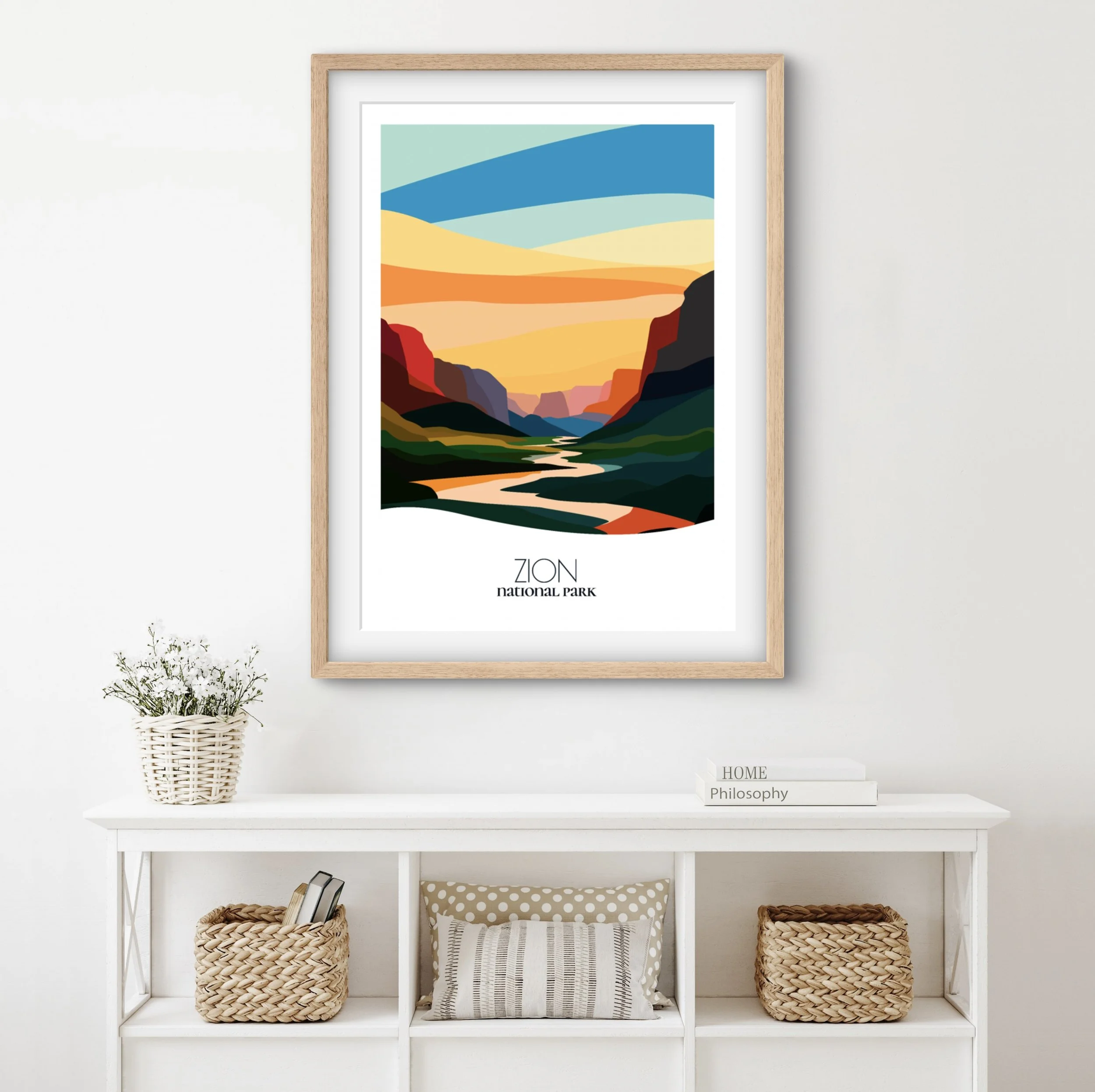 Home decor poster of Zion National Park, premium print quality for stylish Utah interiors.