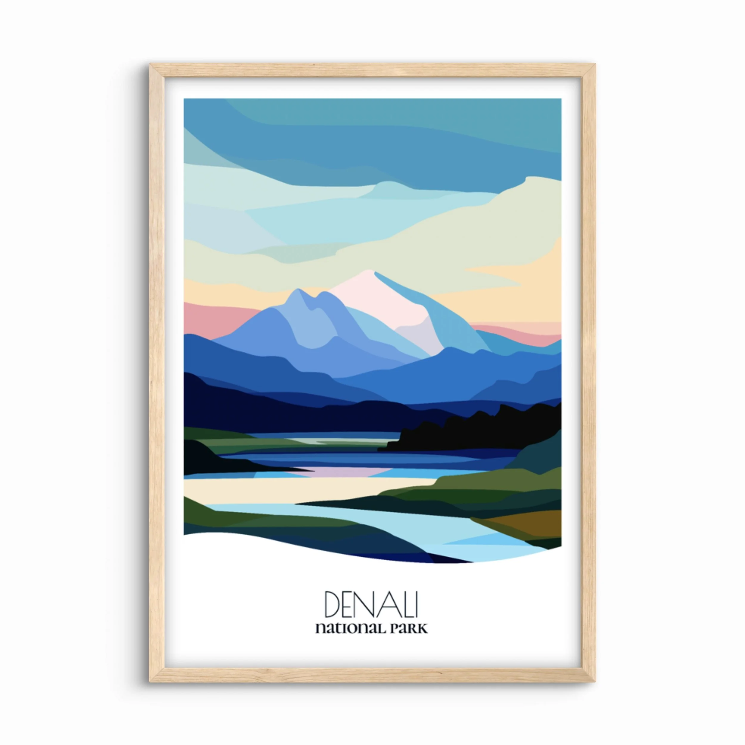 Abstract Denali National Park Print: Modern Nature Art