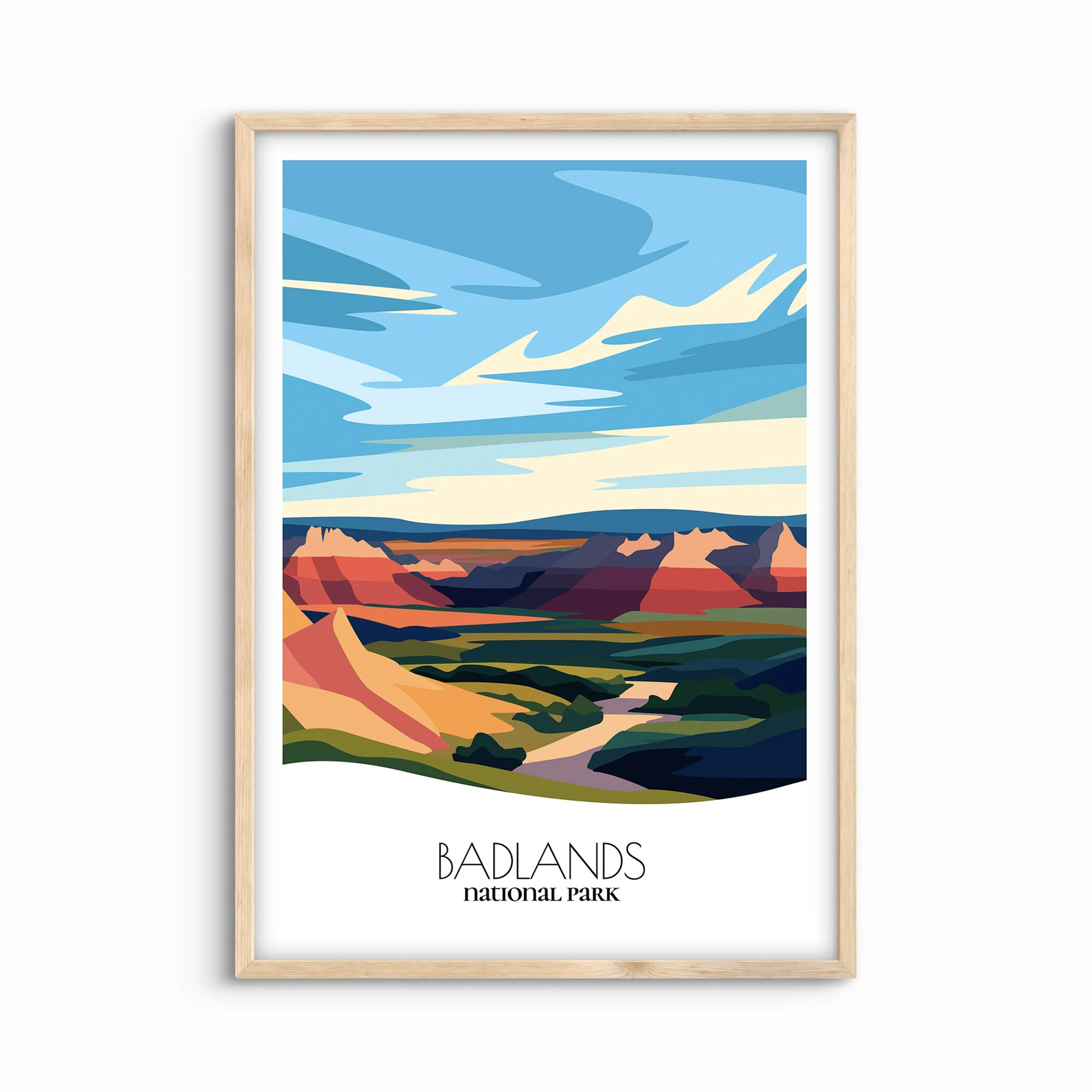 Badlands National Park Abstract Travel Poster