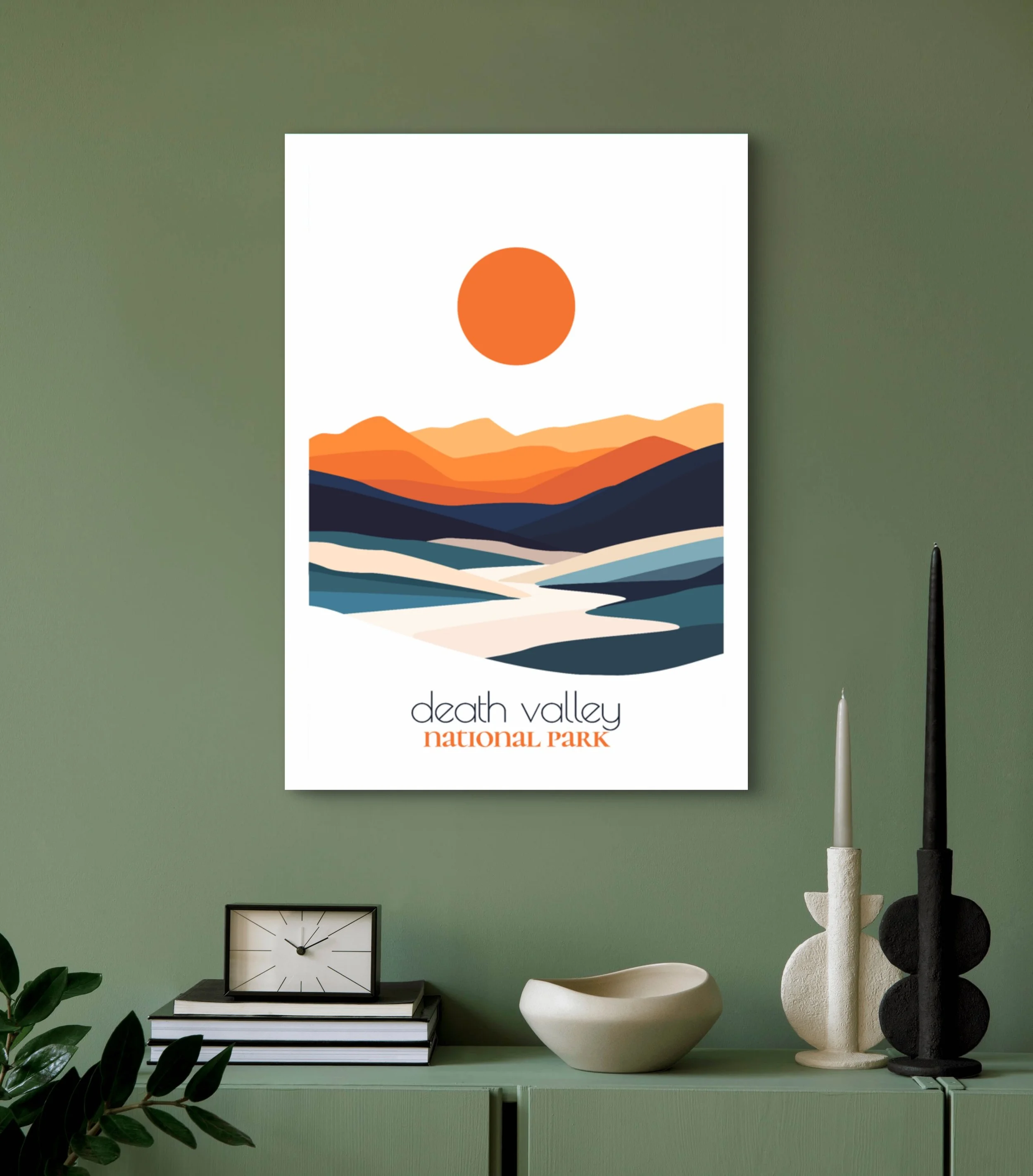 Modern Death Valley travel print for minimalist home office decor