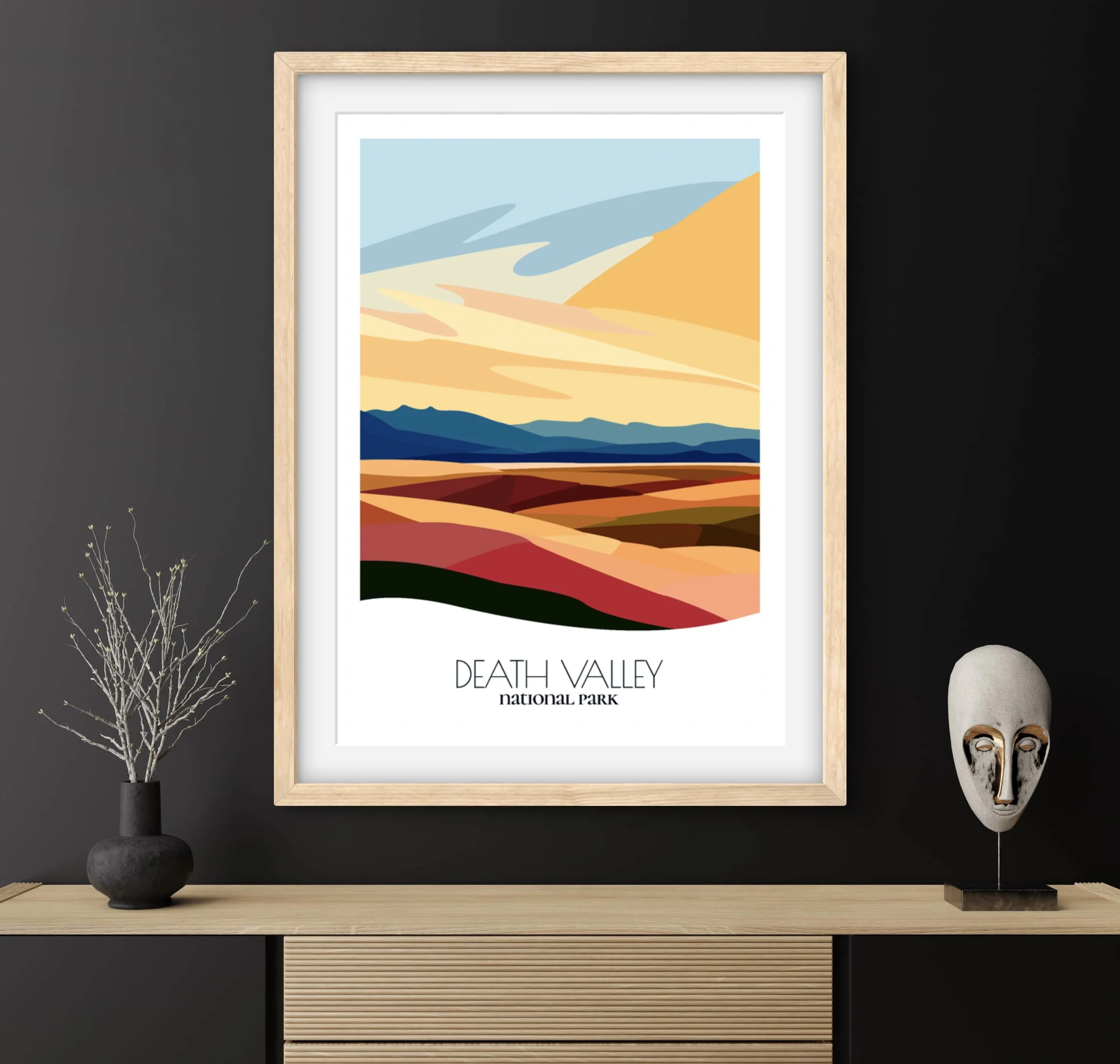 Travel gift idea: framed poster of Death Valley National Park, ideal for adventure lovers.