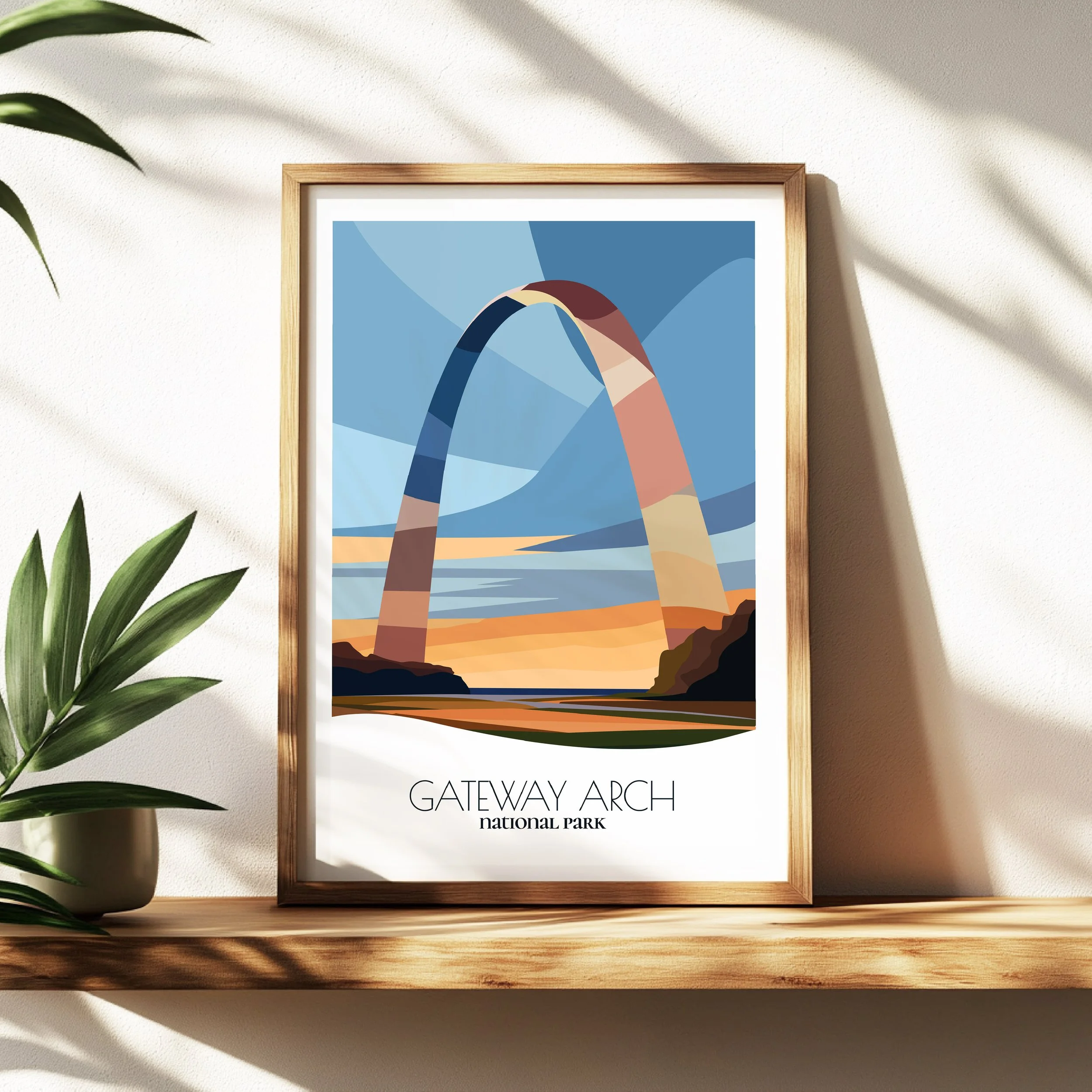 Wall art print of Gateway Arch National Park for interior decor; high quality print in St. Louis, Missouri.