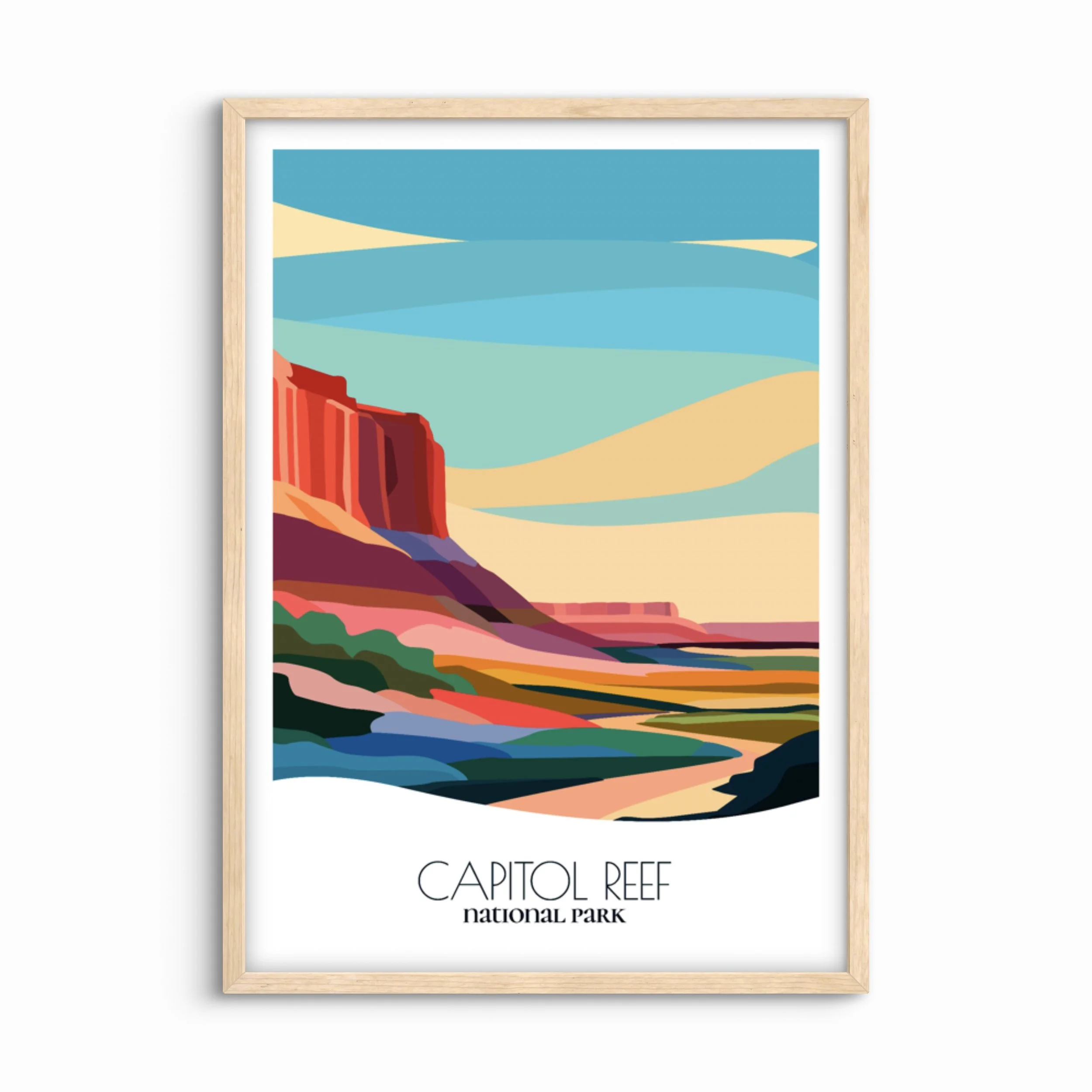 Capitol Reef National Park Poster: Bold Abstract Art