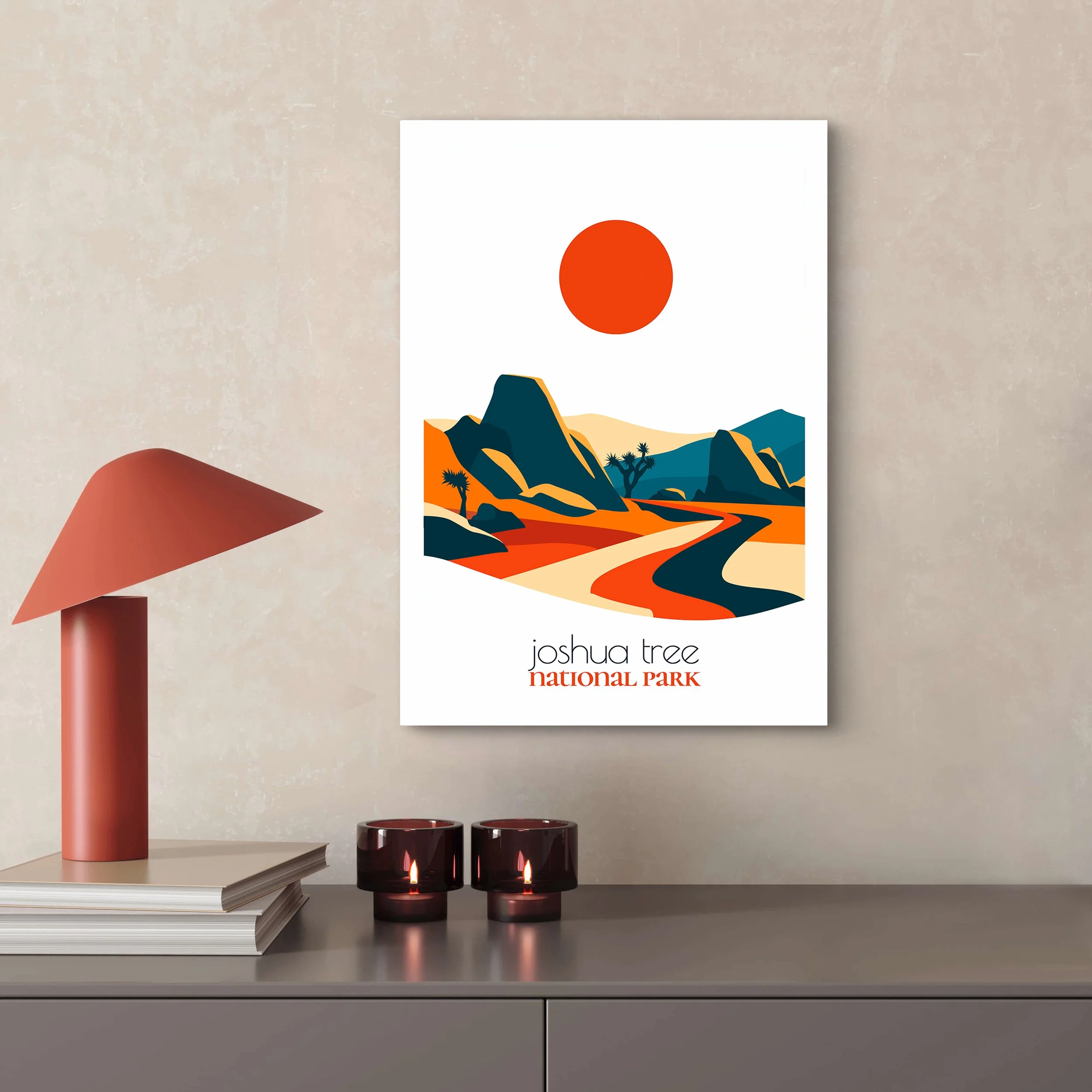 Size guide for Joshua Tree national park posters and minimalist travel prints