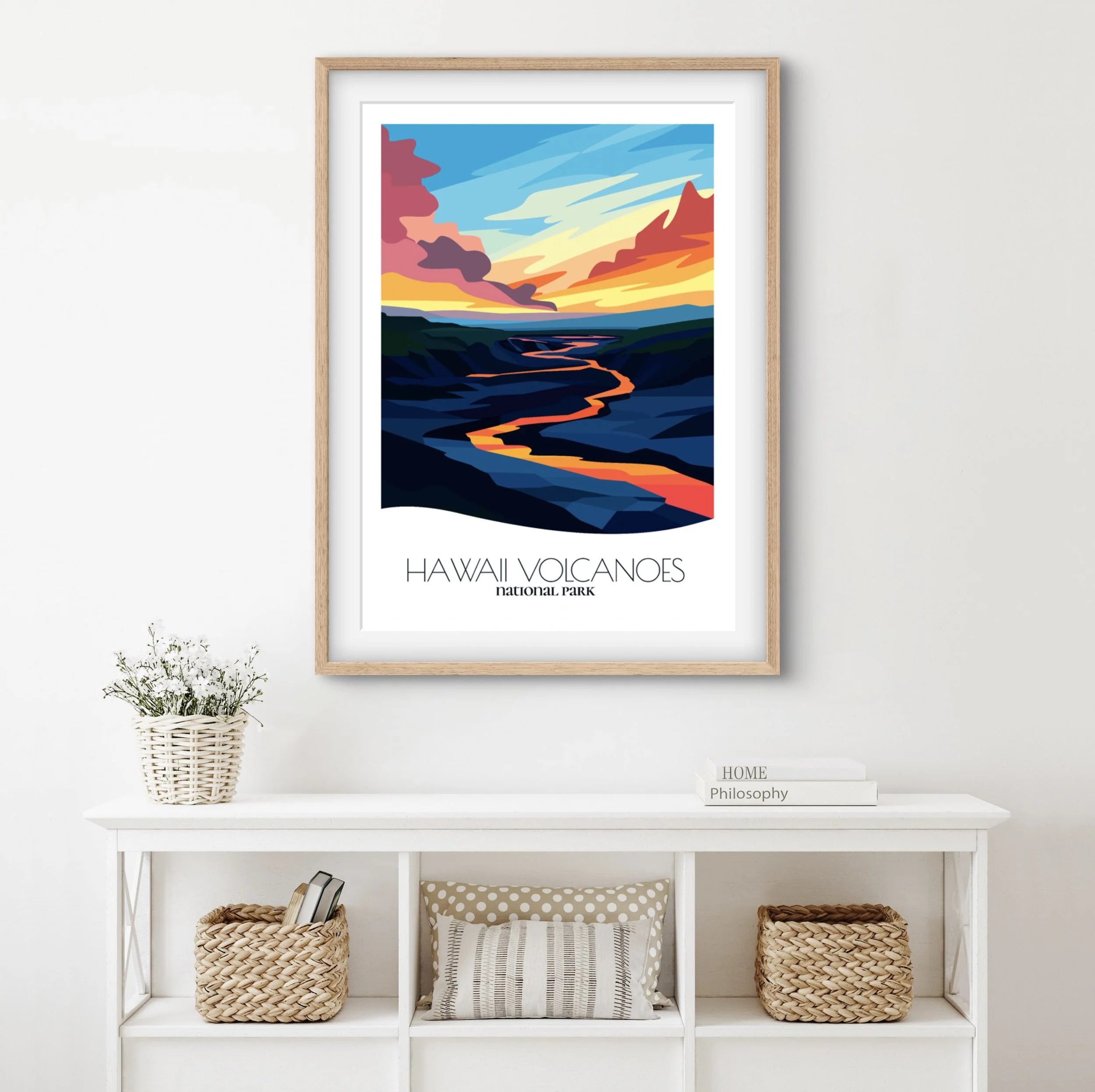 Home decor poster of Hawai'i Volcanoes, premium print quality for stylish Hawaii interiors.