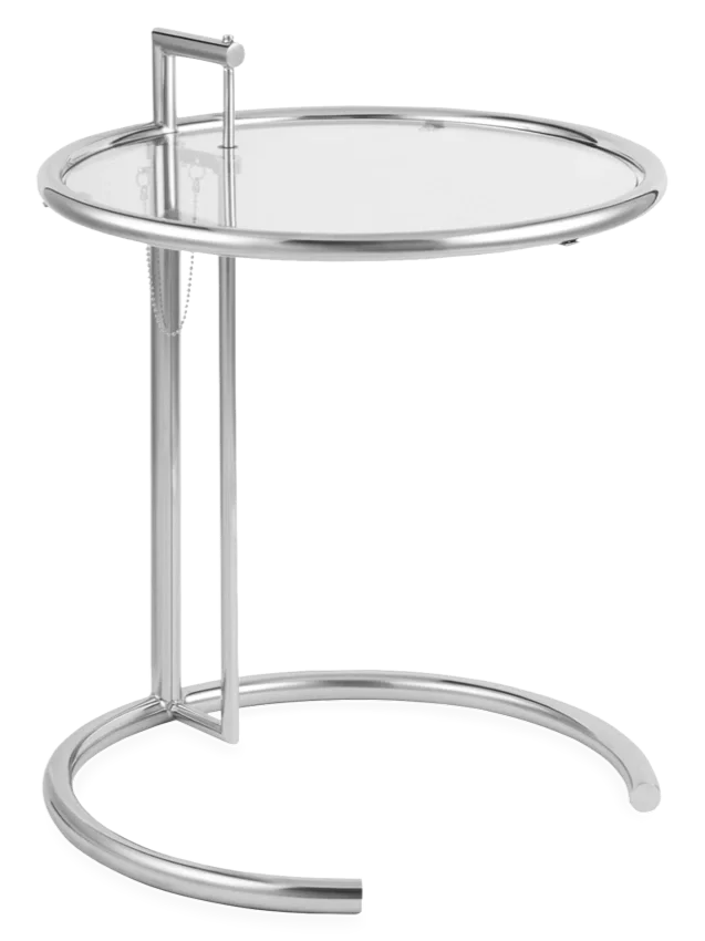 E-1027 table. Tubular steel and glass.