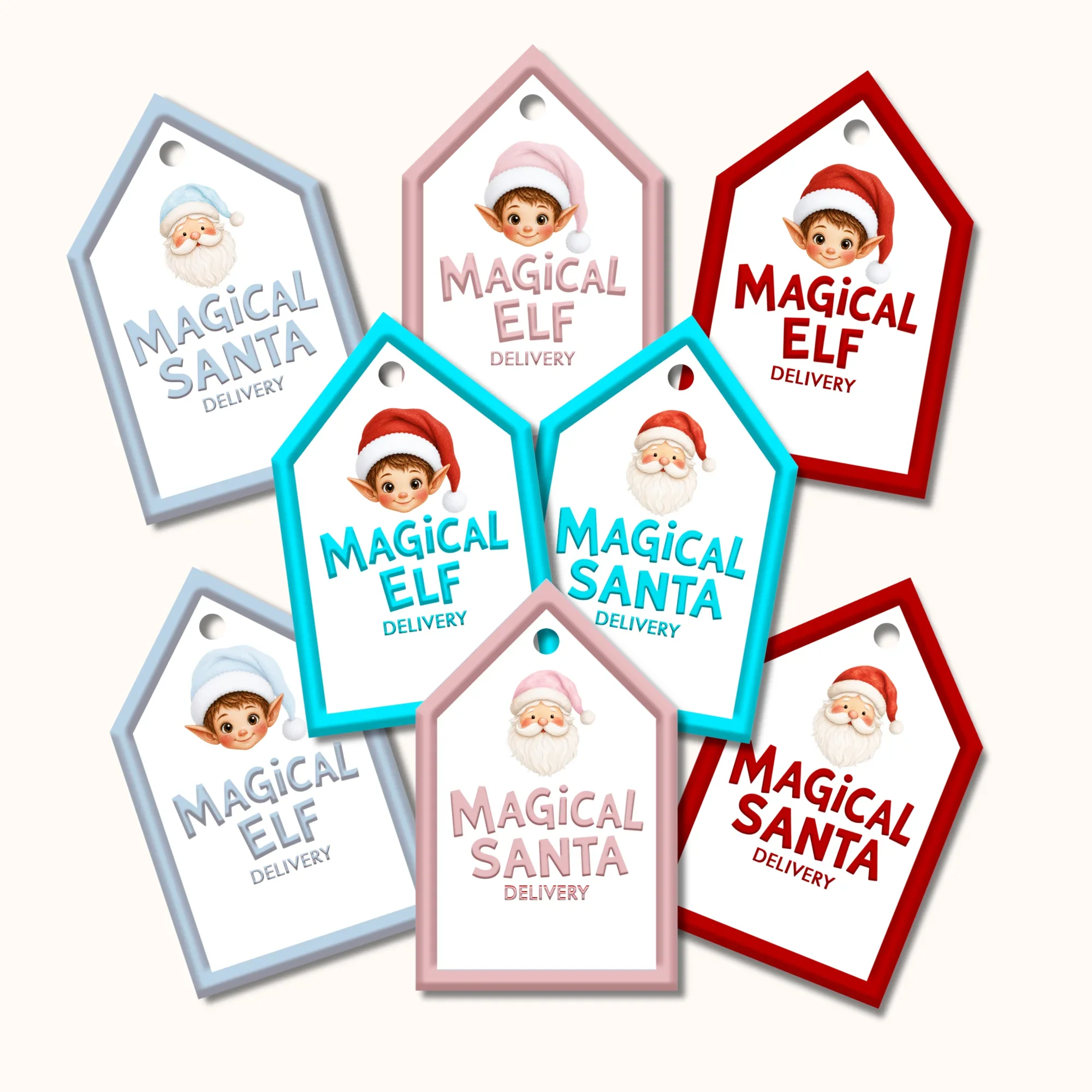 Elf/Santa Jellies Delivery Tag - Stickers (9 Per Sheet)