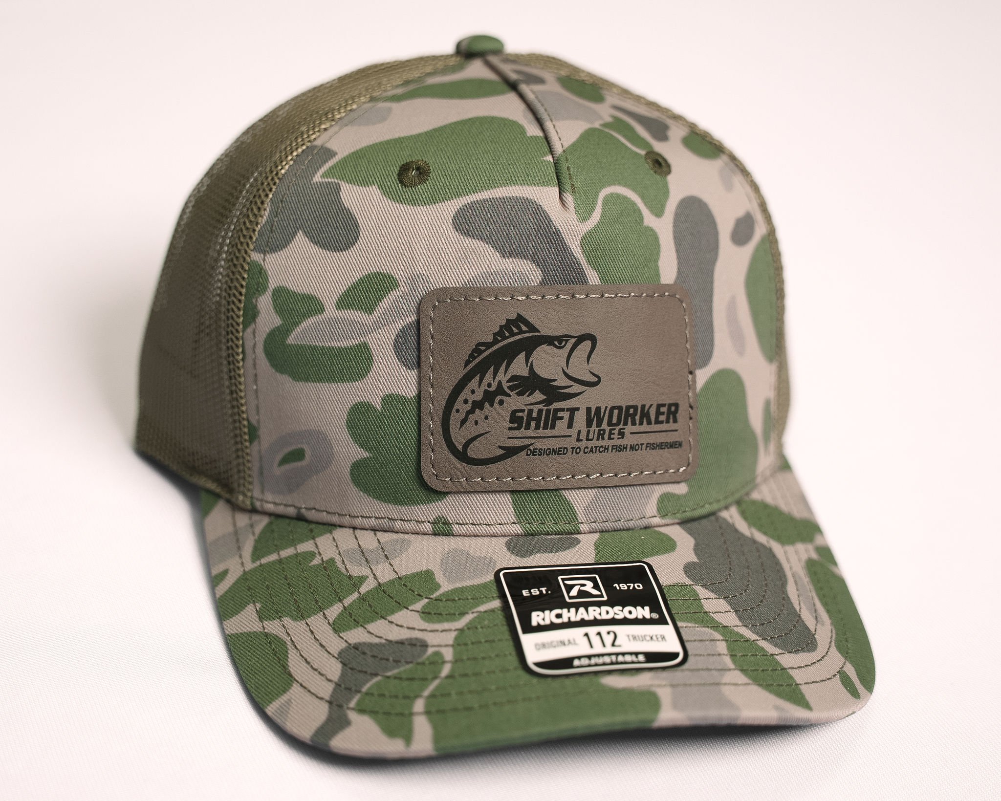 SWL Leather Patch- Marsh Duck Camo/Loden