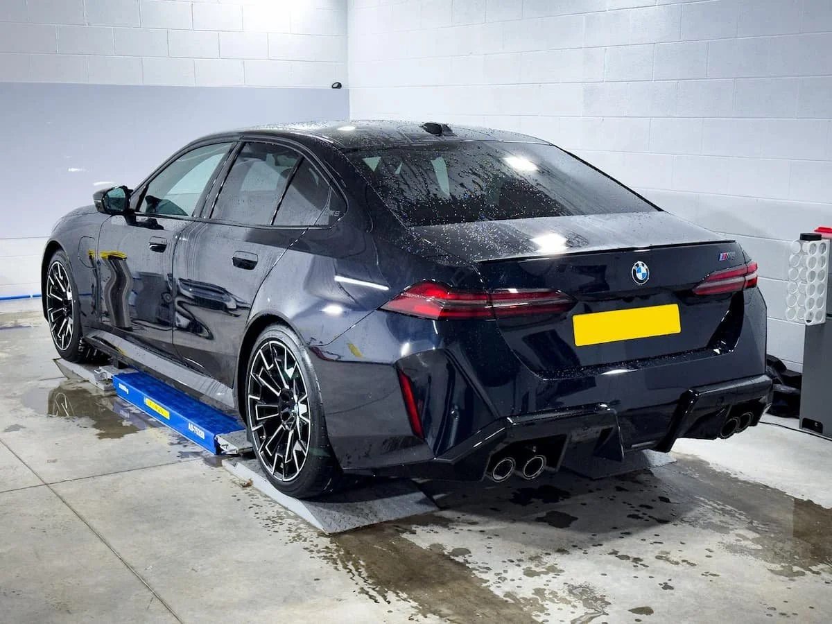 BMW G90 M5 in original gloss Carbon Black paintwork before matte PPF conversion at Lucid PPF Leeds