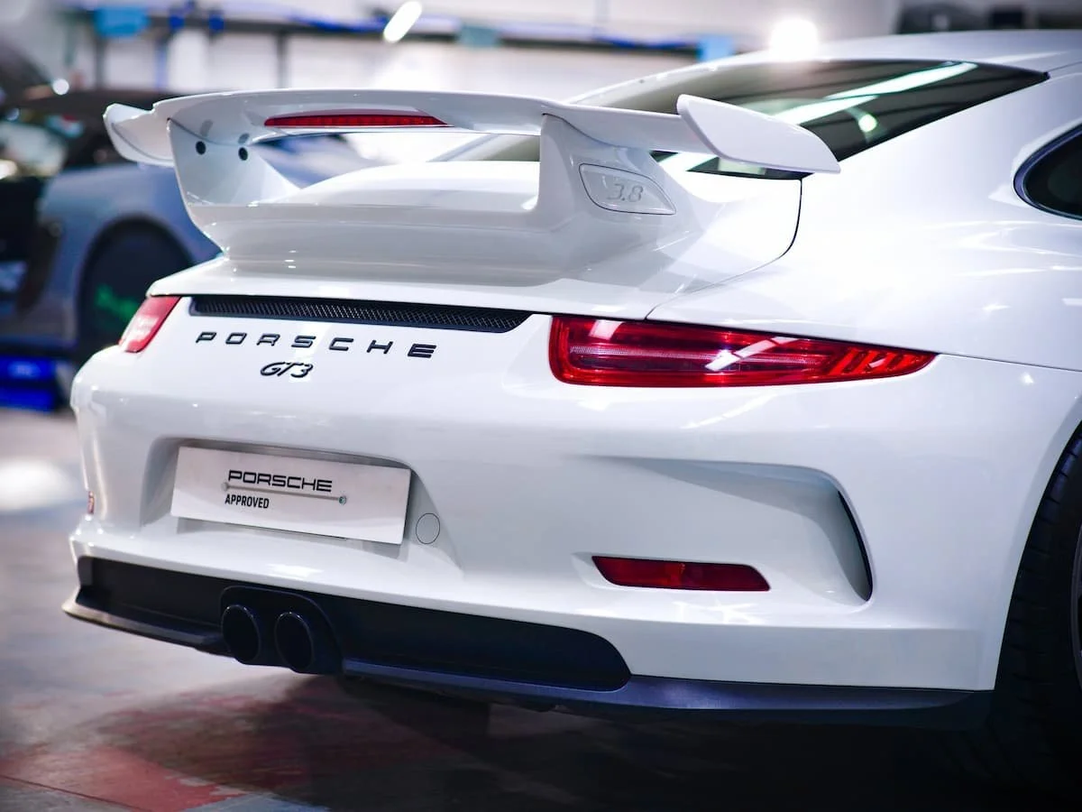 Close up of Porsche 991 GT3 front wheel and paintwork before PPF at Lucid PPF Leeds