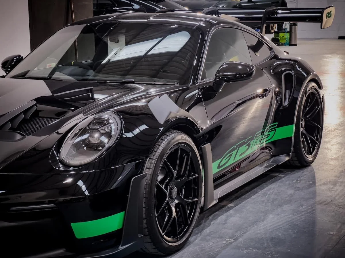 Porsche 911 GT3 RS with full SunTek Reaction paint protection film and custom Tribute Edition livery fitted by Lucid PPF Leeds