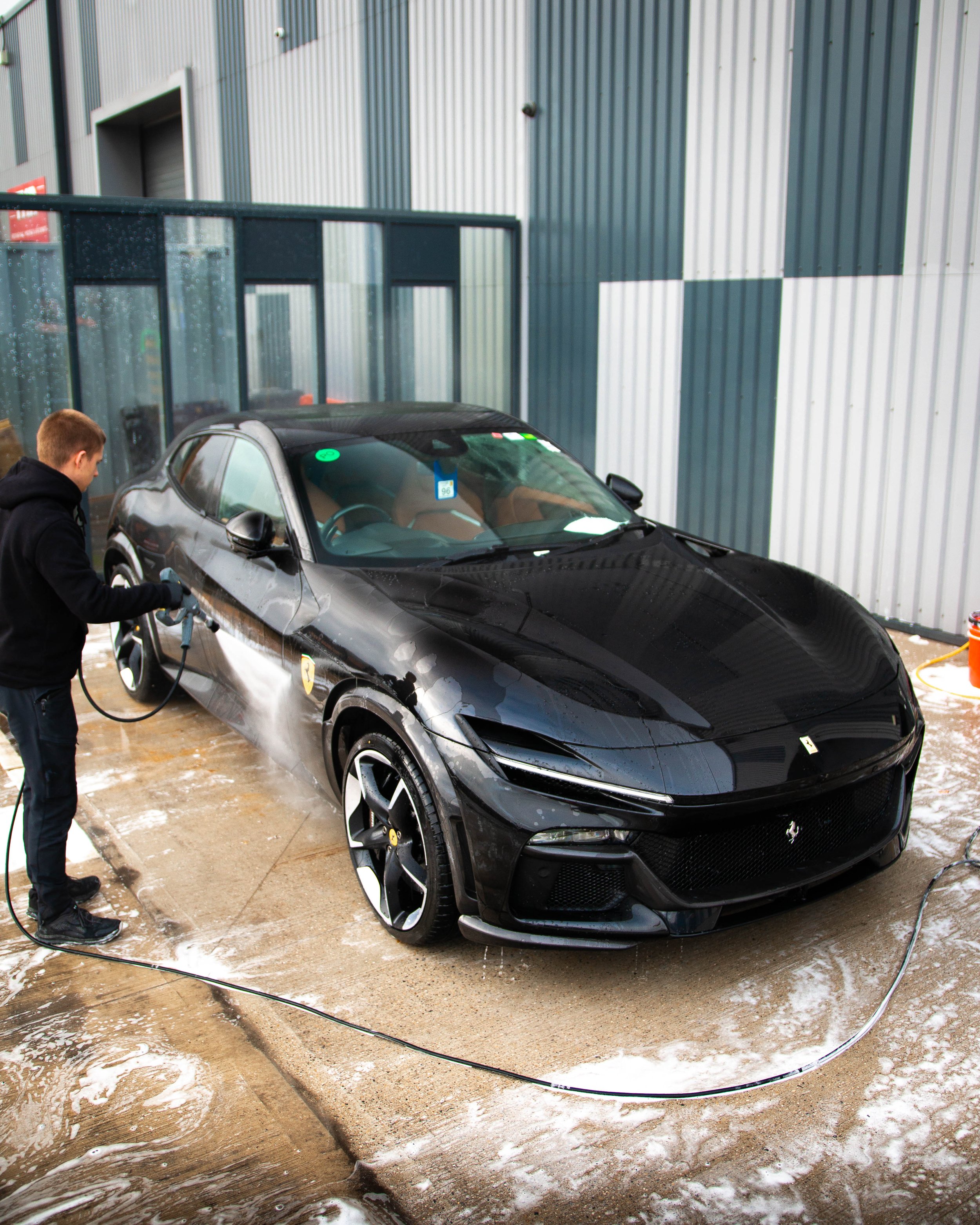 Ferrari getting washed before ppf installation 2.jpg