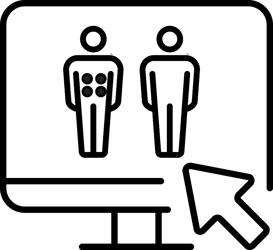 Computer icon used for pad placement guide.