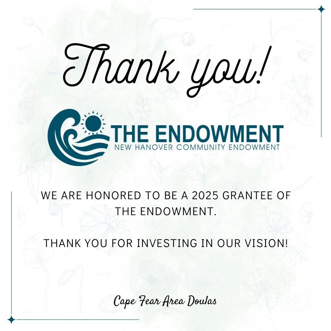 EXCITING NEWS!

We are honored to be a 2025 grantee of @theendowment. With this support, we are expanding the Doula Support Scholarship program.

The Endowment was established to improve the health and well-being of New Hanover County and provides gr