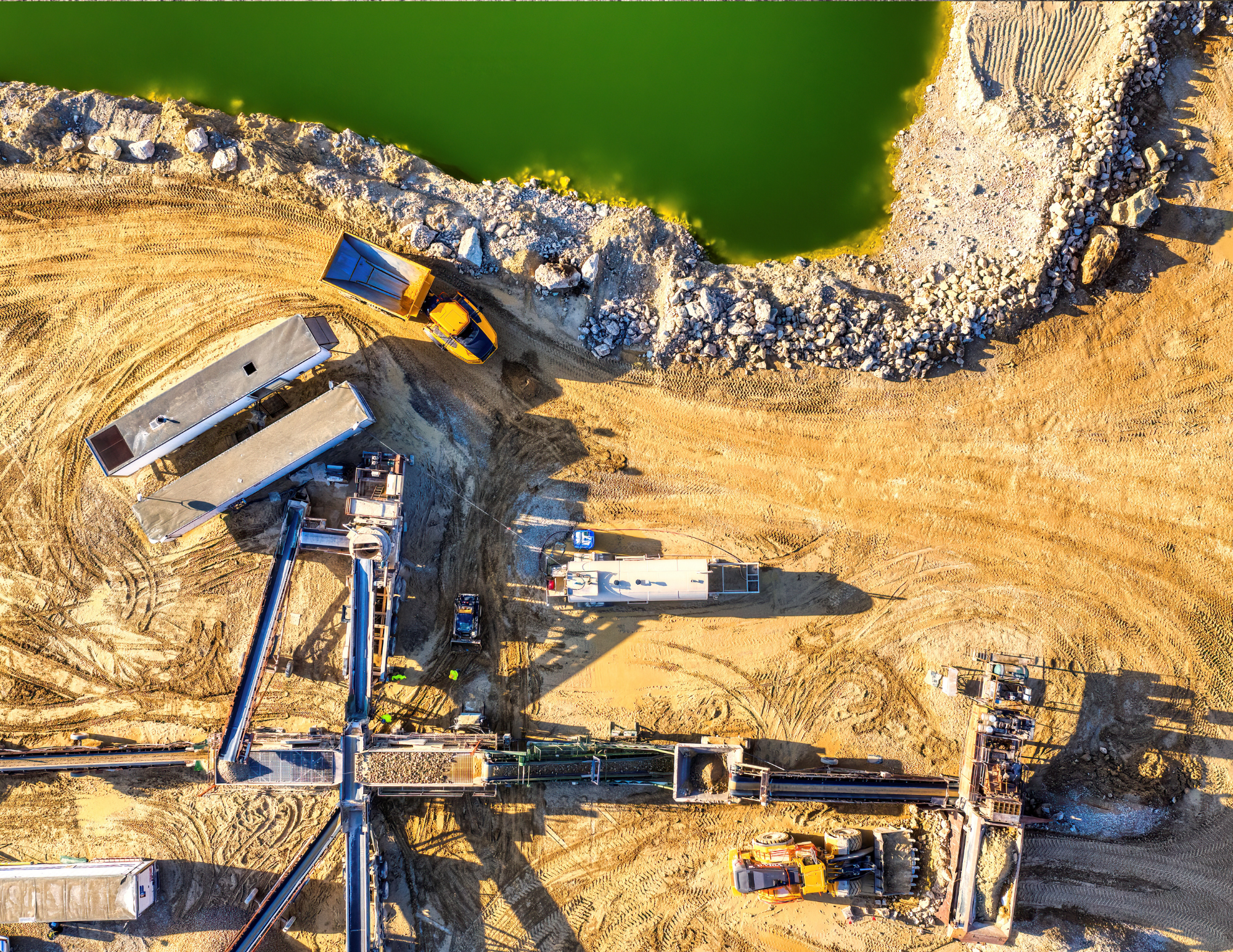Sand mining and processing operation supplying construction materials