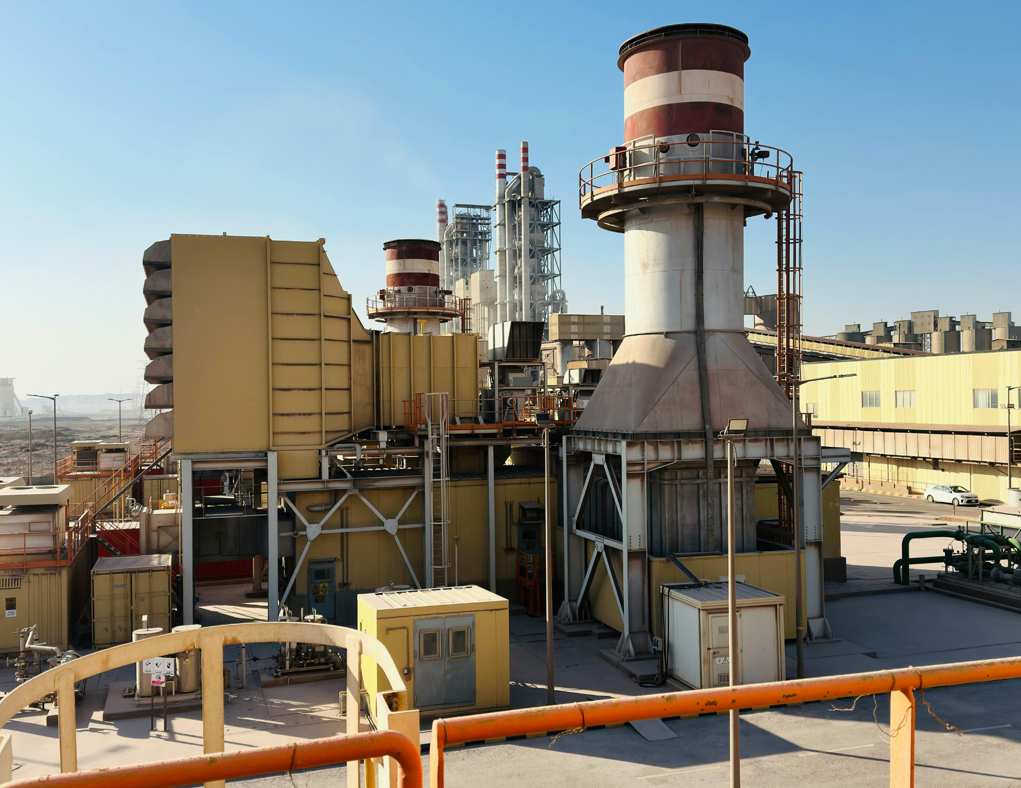 Industrial asphalt plant processing facility serving road construction operations