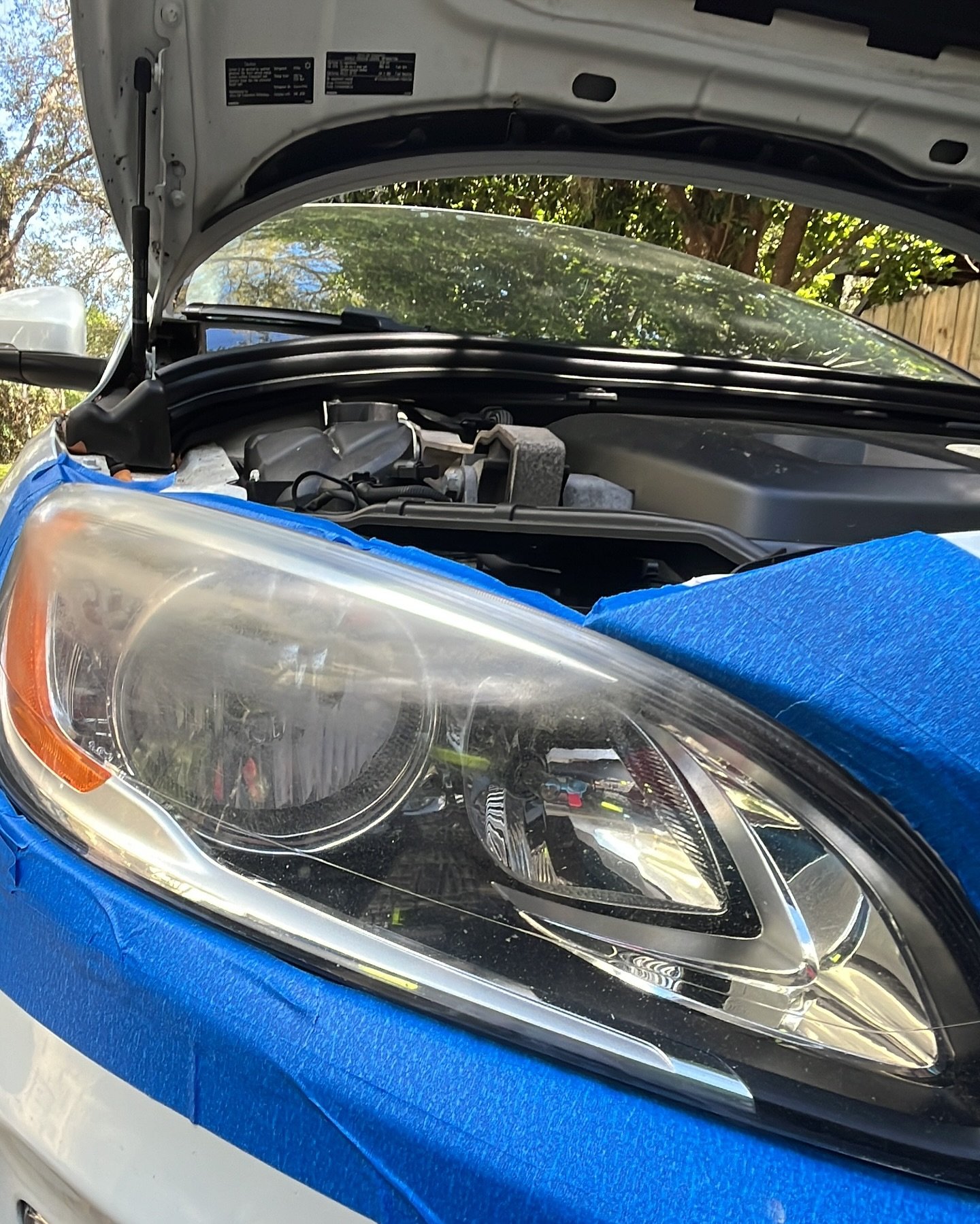 Dull headlights? We've got you covered! Book your restoration today! #cardetailing #headlightrestoration #mobiledetailing