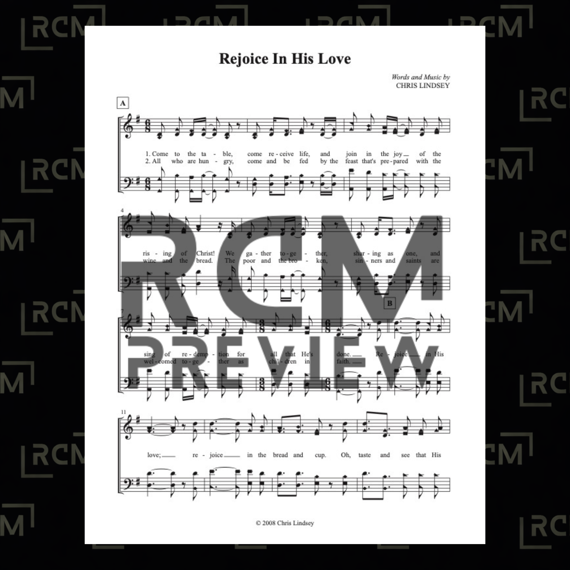 Rejoice In His Love (Sheet Music)
