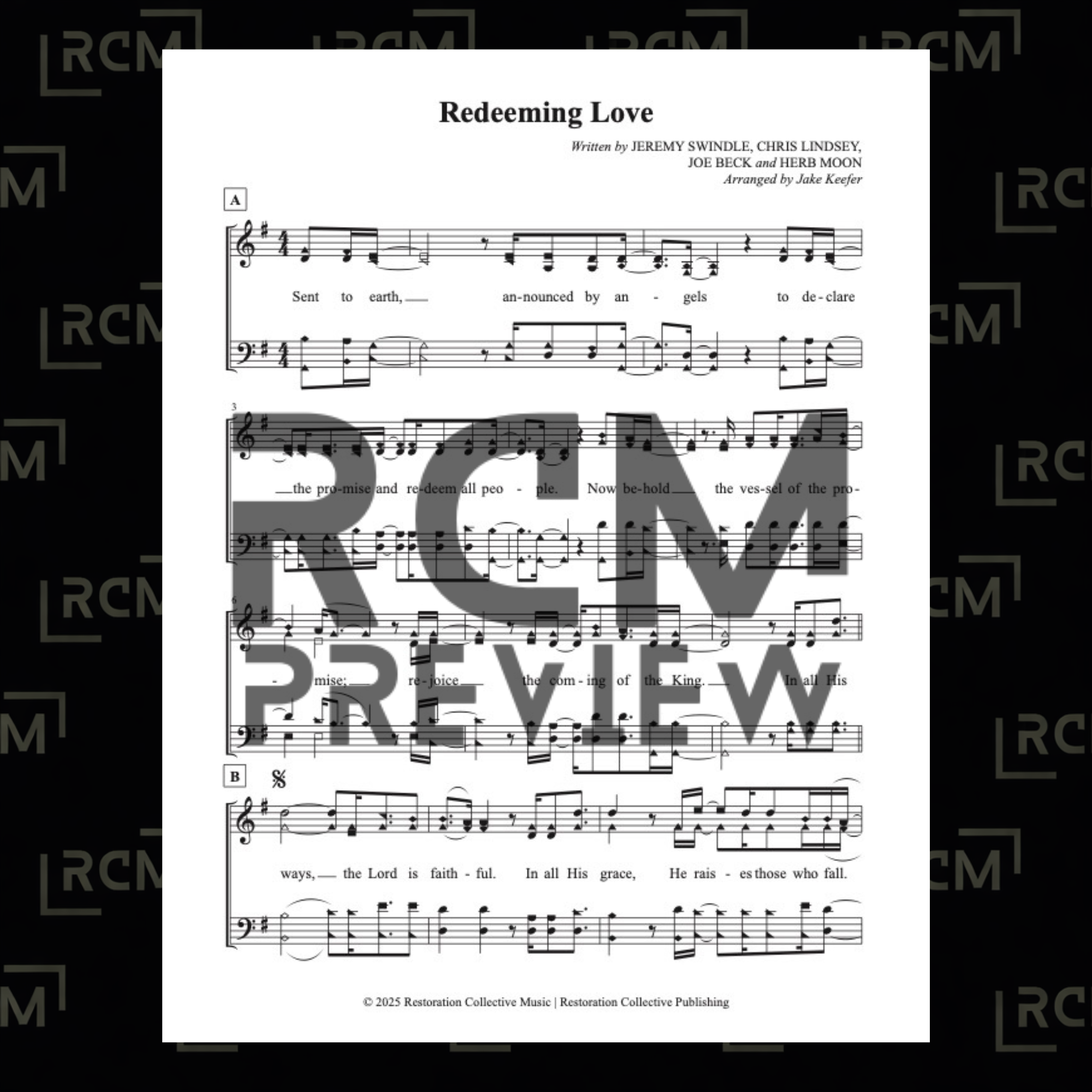 Redeeming Love (Sheet Music)