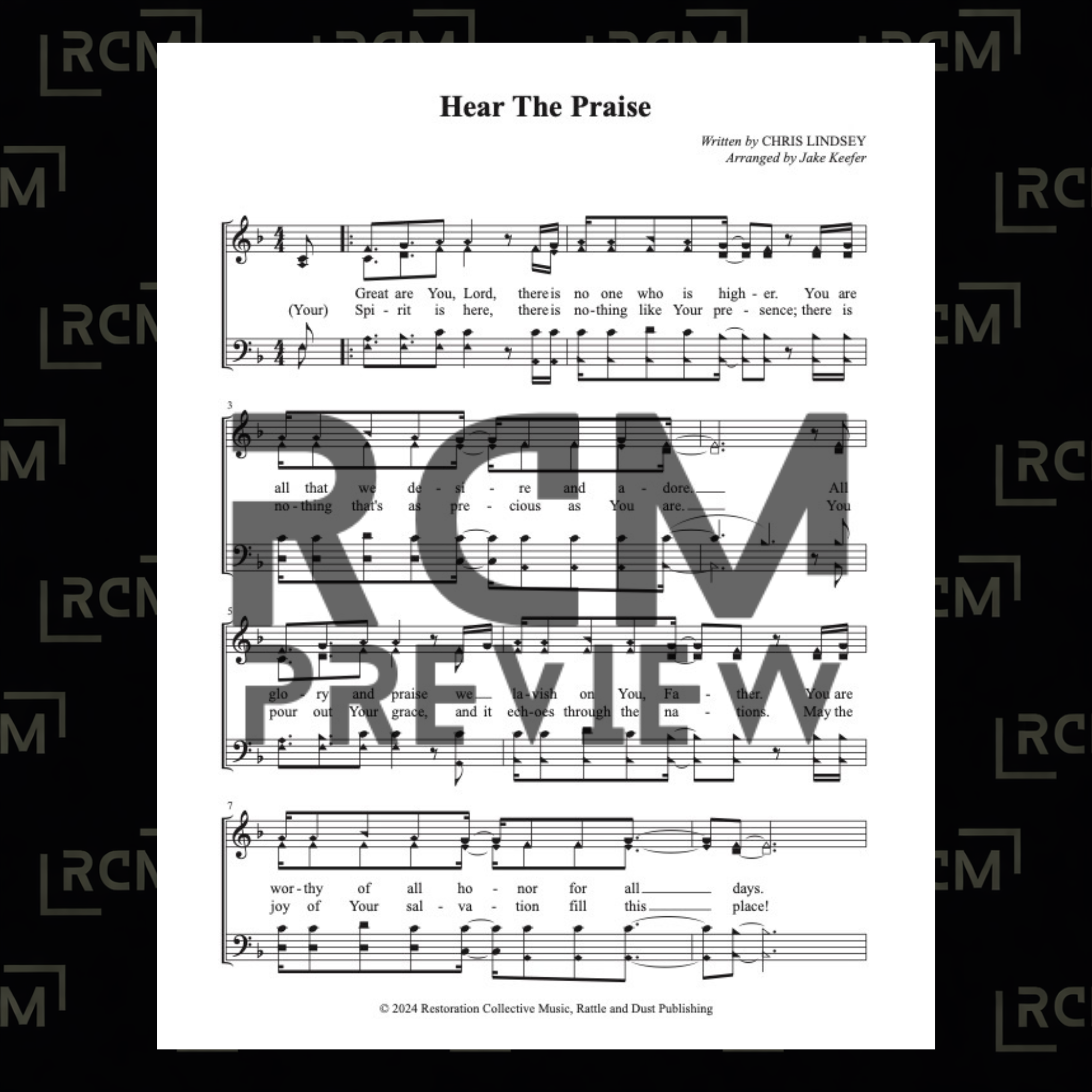 Hear the Praise (Sheet Music)
