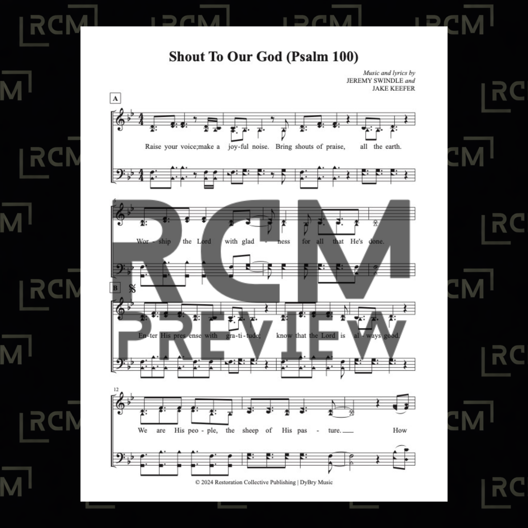 Shout To Our God (Psalm 100) (Sheet Music)