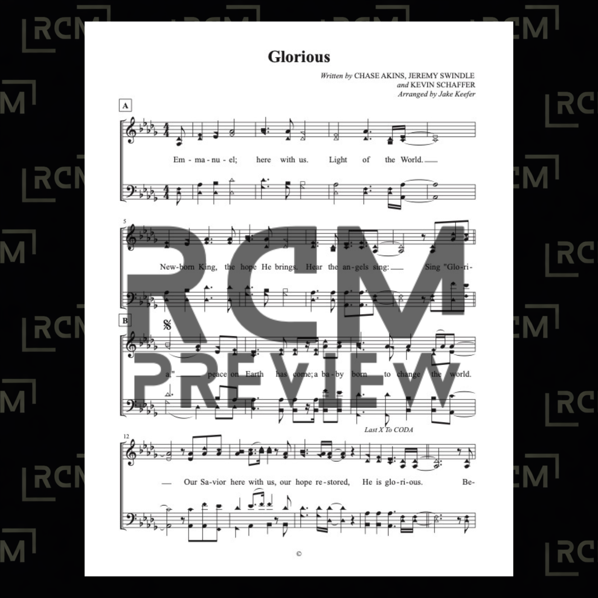 Glorious (Sheet Music)