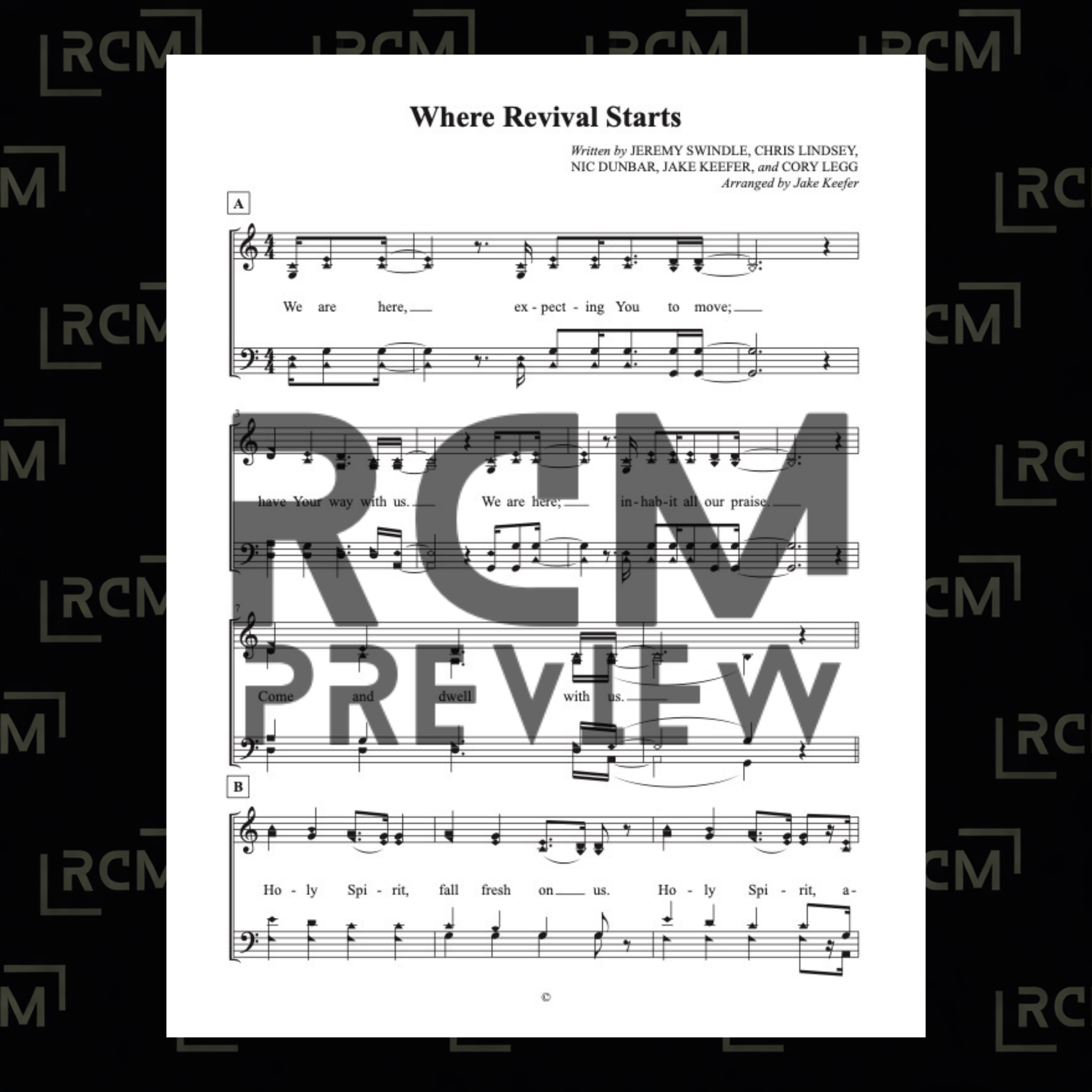 Where Revival Starts (Sheet Music)