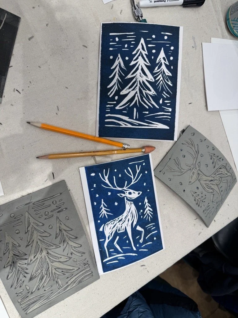 Creative Happy Hour! Linoleum Block Printing