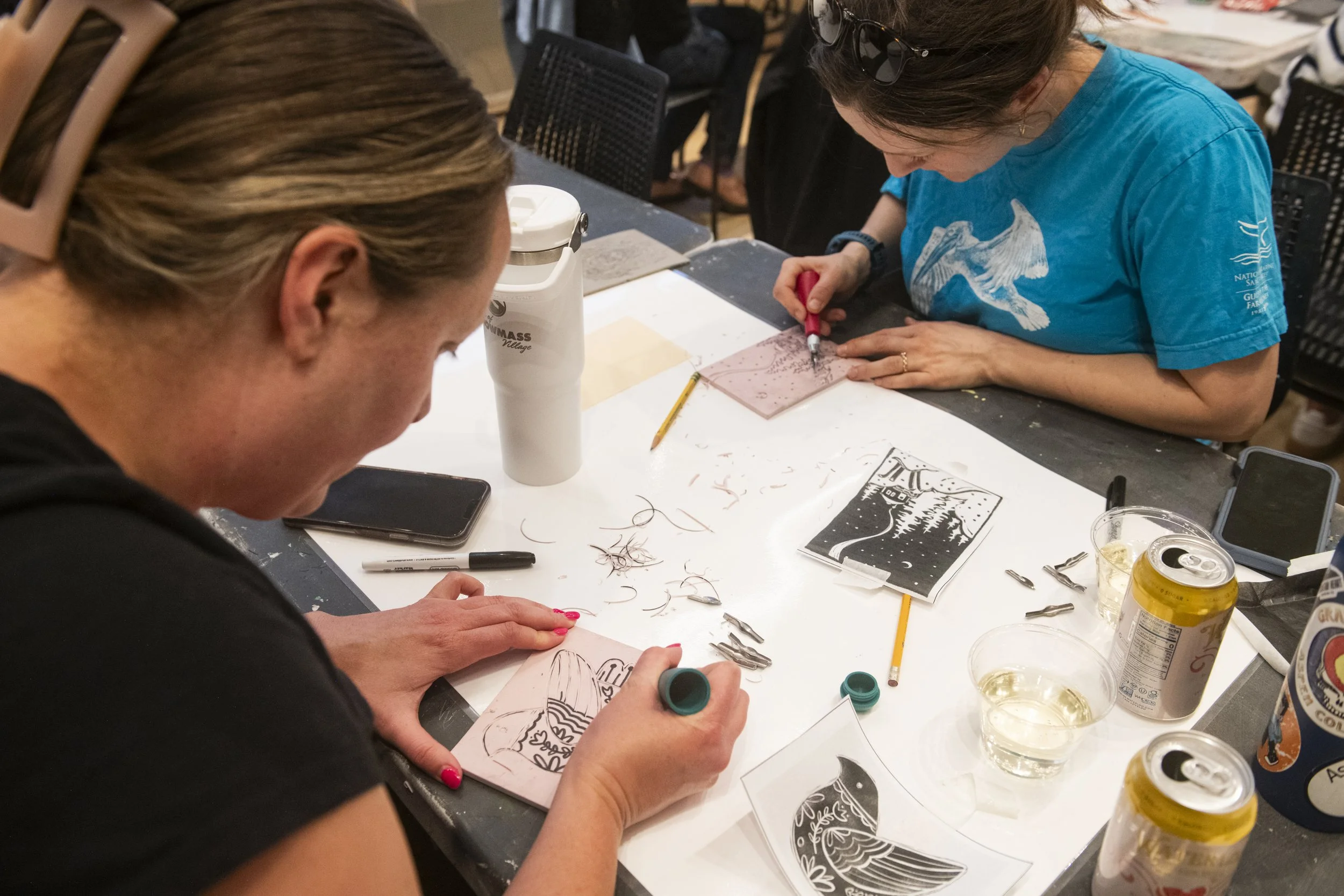 Creative Happy Hour! Linoleum Block Printing
