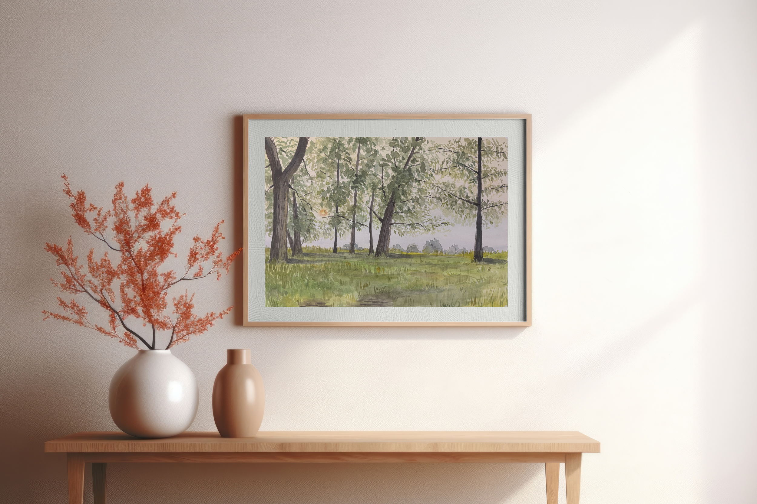 Watercolor Farm Print