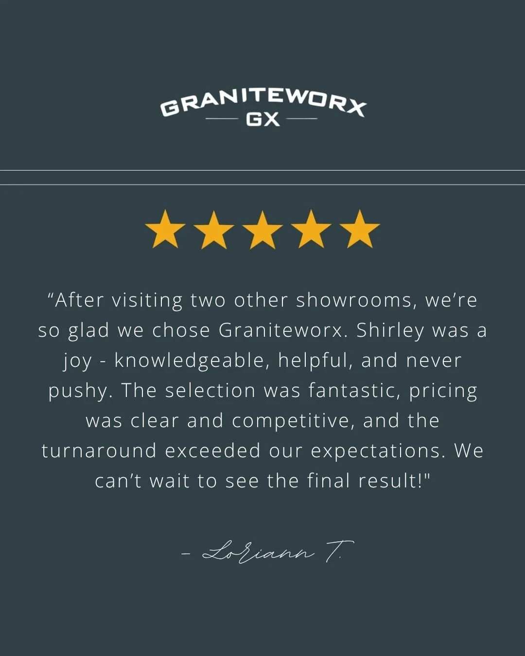 From start to finish, our team is here to make your project smooth, stress-free, and even a little fun!⁠
⁠
#clientlove #stoneexperts #graniteworx #quartzcountertops #homerenovation