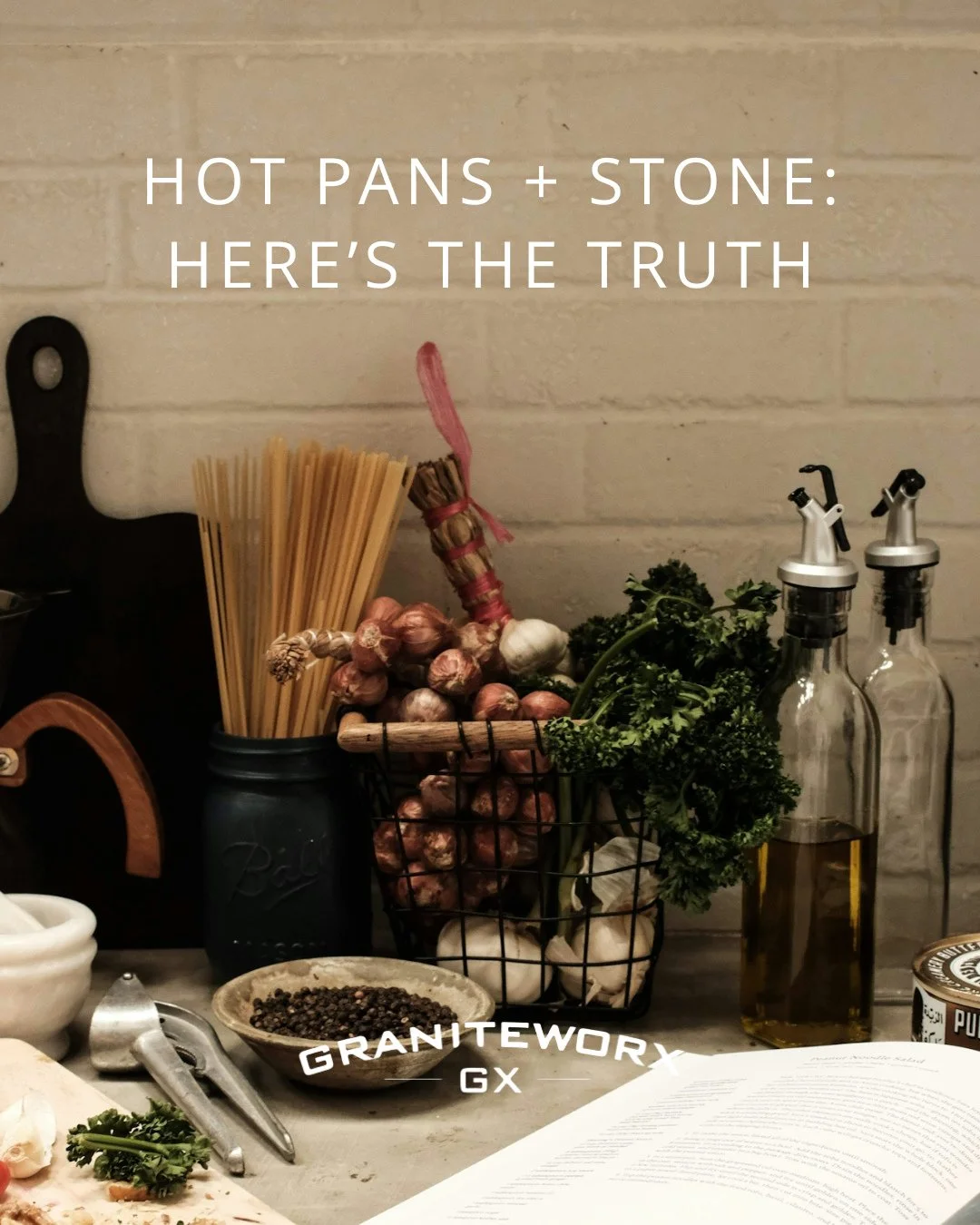 Quick reminder 👇️⁠
⁠
- Quartz is heat resistant - but not heat proof.⁠
- Granite handles heat well - but repeated thermal shock can weaken it over time.⁠
- Porcelain tolerates heat best.⁠
⁠
Bottom line? Use trivets. Always.⁠
⁠
It&rsquo;s a simple ha