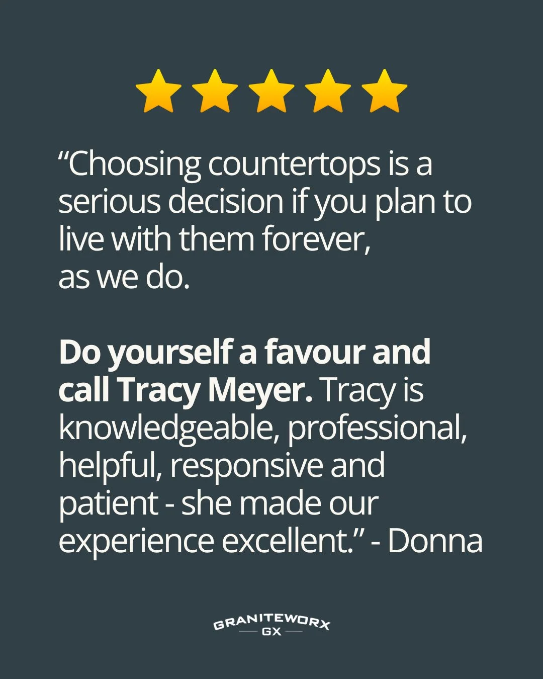 Choosing countertops is a big decision. You&rsquo;re going to live with them every day.⁠
⁠
That&rsquo;s why working with the right person matters.⁠
⁠
Tracy works out of our Guelph showroom and helps guide customers through the entire process, from se
