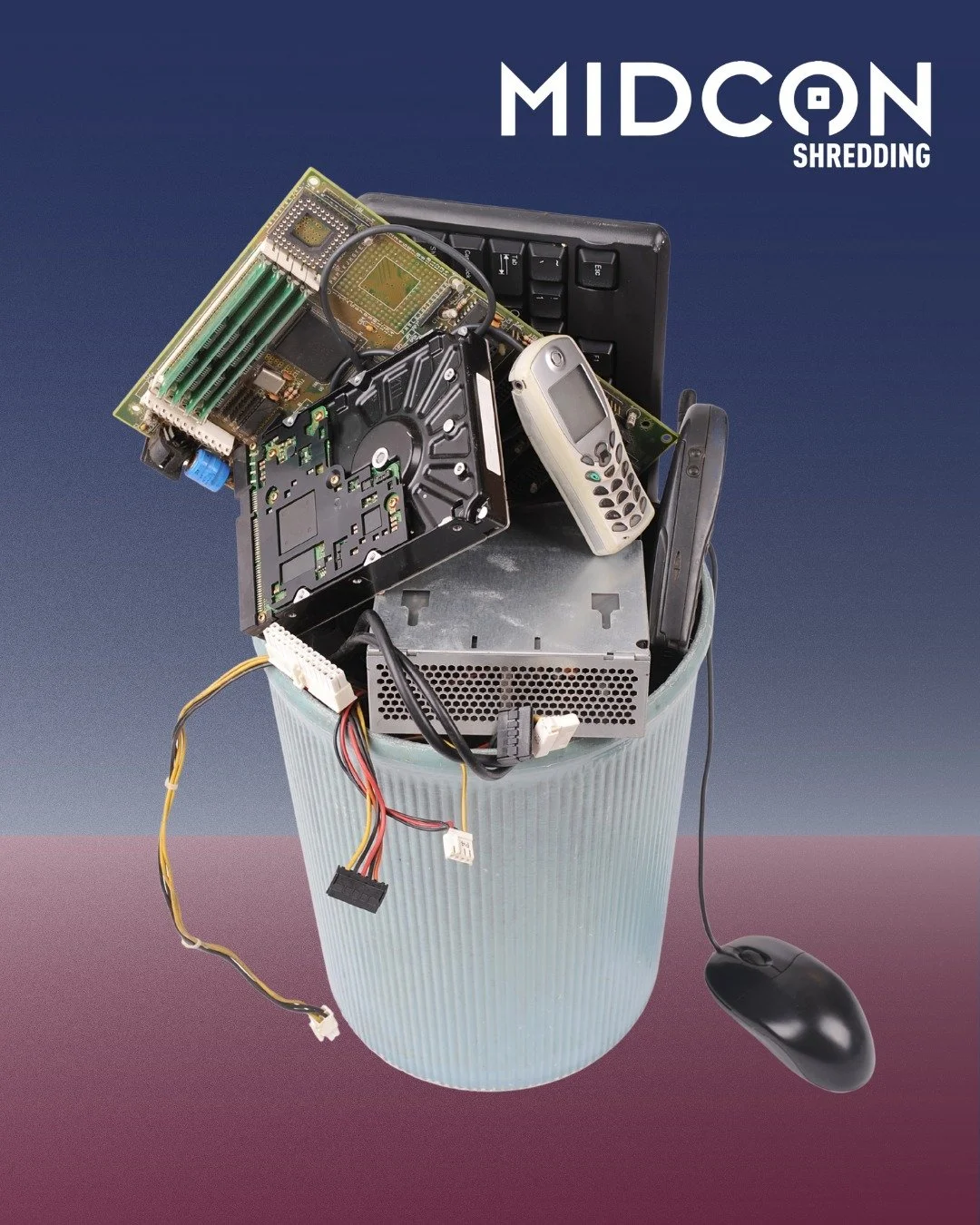 Cleaning out an office requires more than just shredding old documents. Drop by with your old hard drives, laptops, and digital media to make sure your digital footprint is completely erased, and keep sensitive information protected.