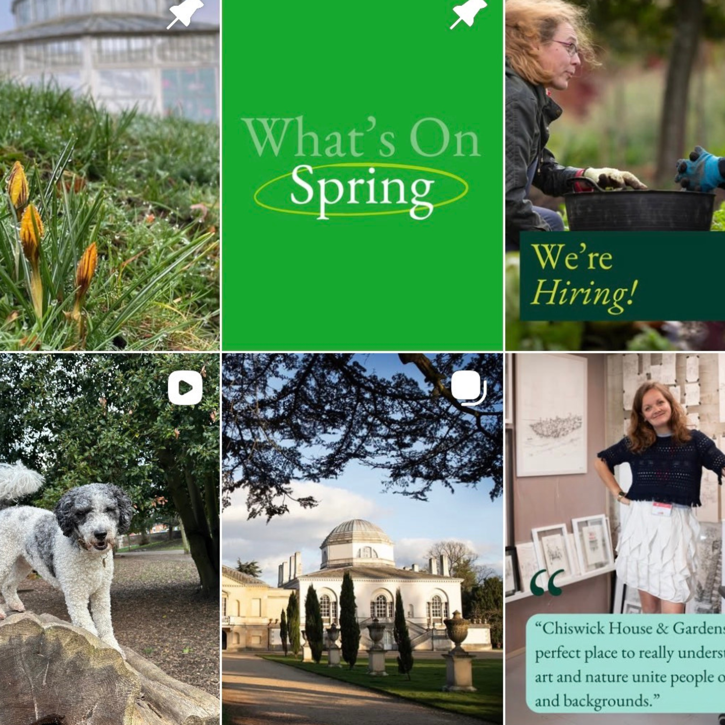 A screenshot of Chiswick House & Garden's Instagram