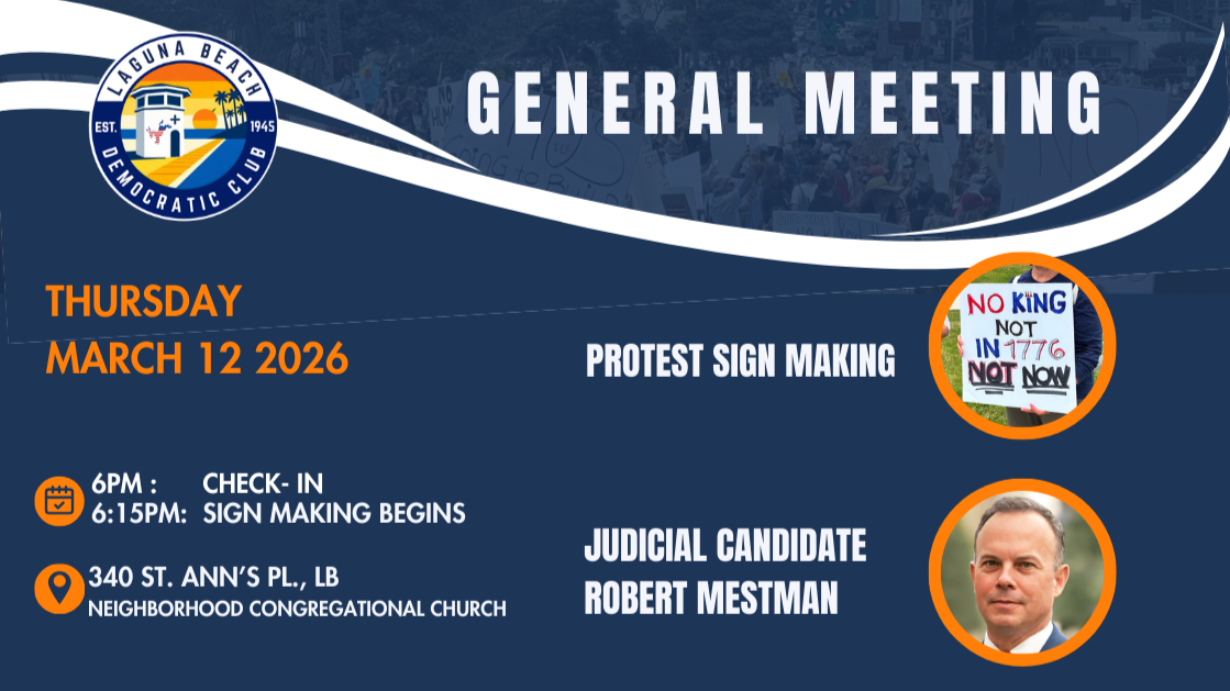 Join us for an evening of Poster making for the March No Kings Protest and get a chance to hear from Judicial Candidate, Robert Mestman.