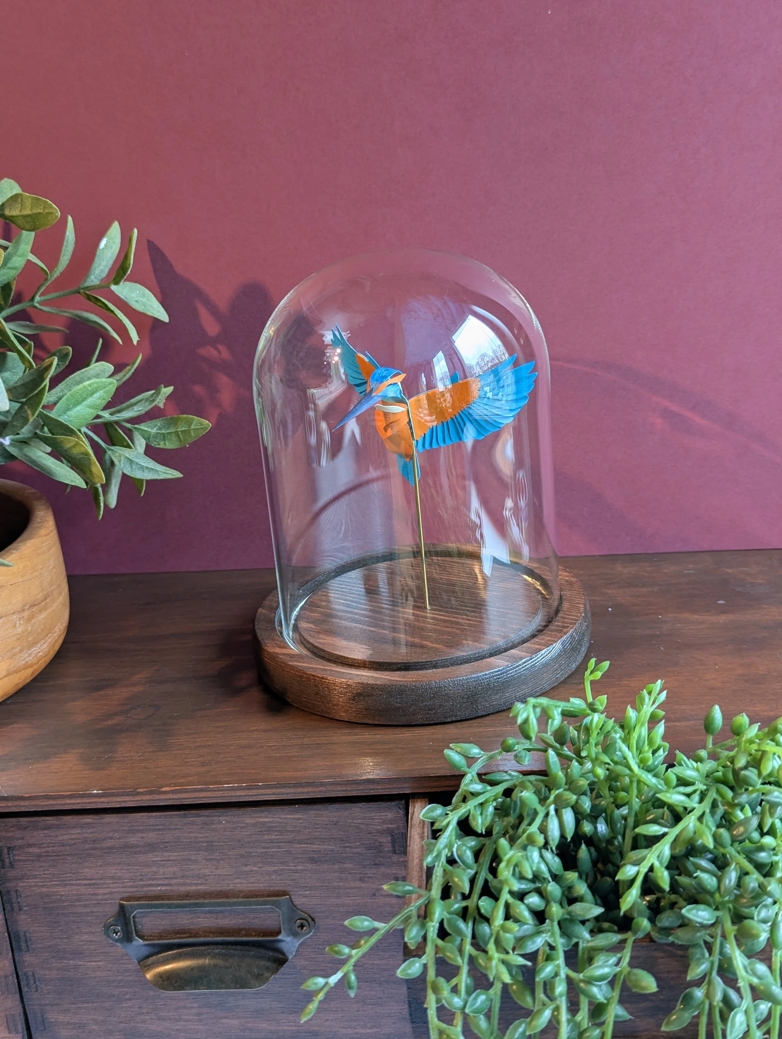 QueenFisher. Paper-cut Kingfisher Sculpture