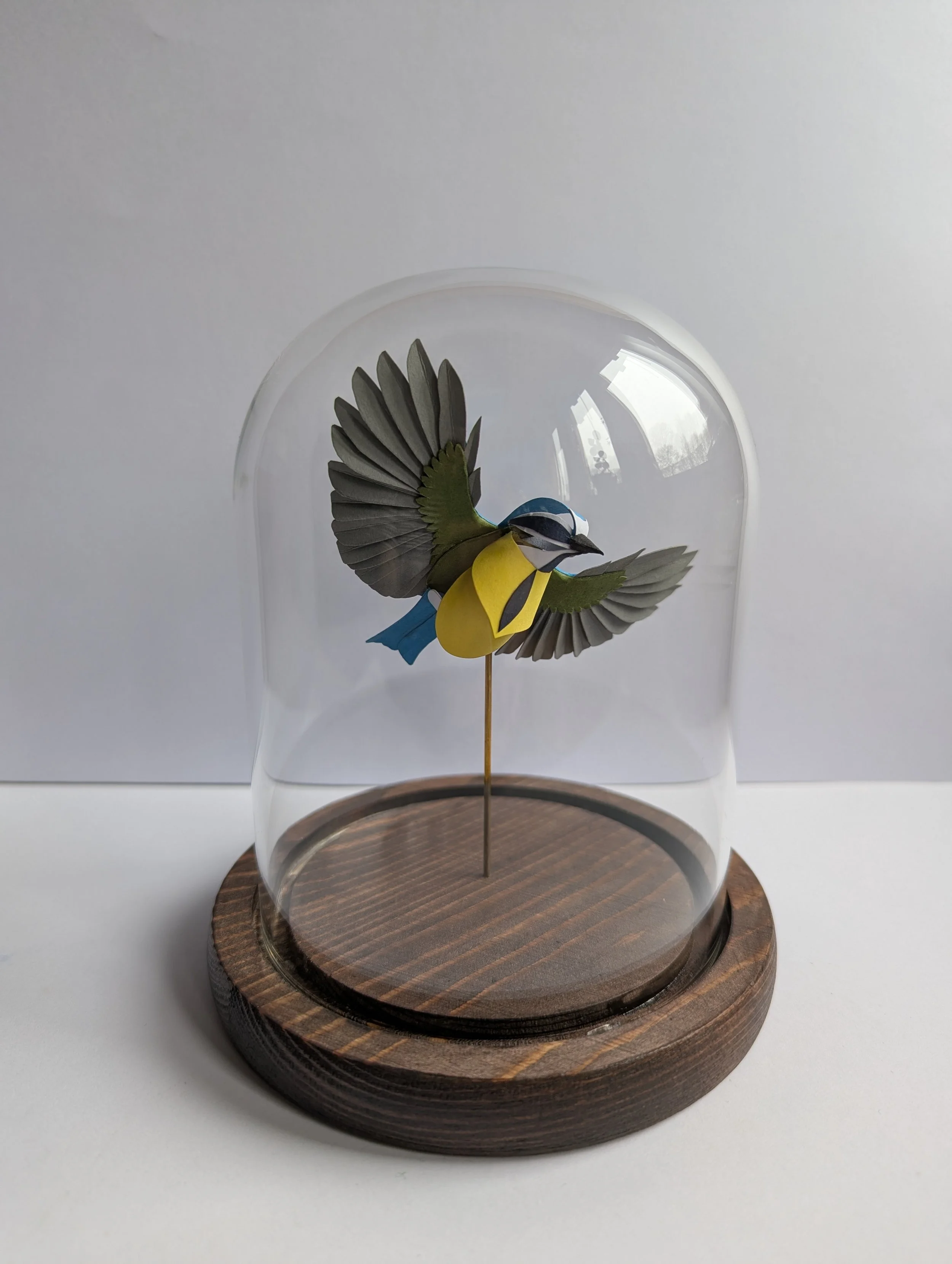 Itty Bitty Blue Titty. Paper-cut Bluetit Sculpture