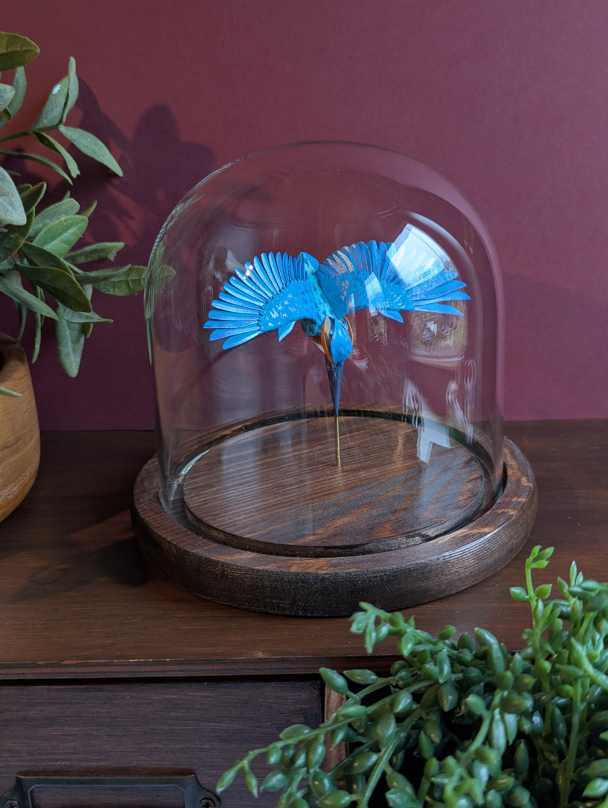 Dive. Paper-cut Kingfisher Sculpture