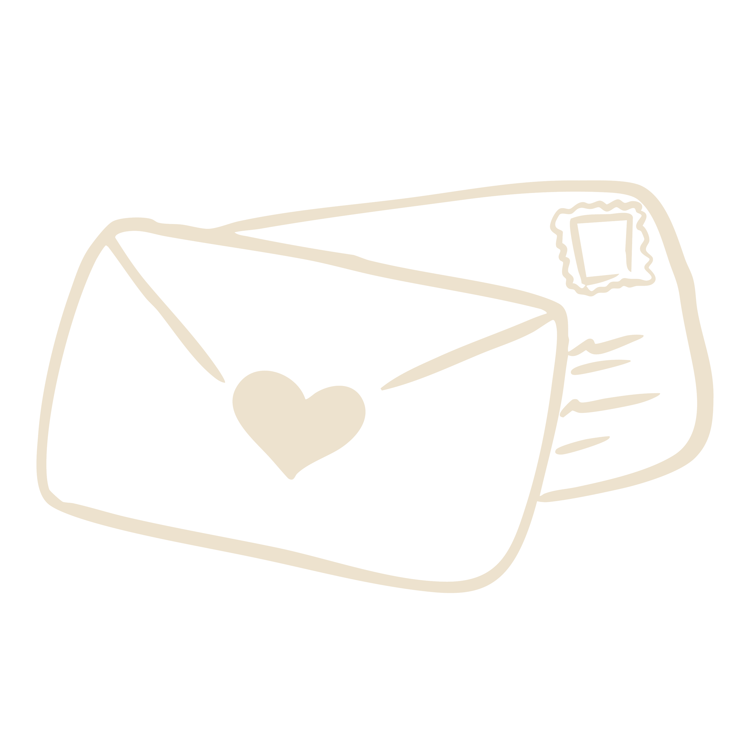 Illustration of an envelope with a heart on it and a postage stamp.