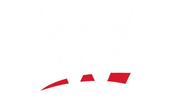 The WWE logo with a black background, featuring a large white 'W' with a red swoosh underneath.