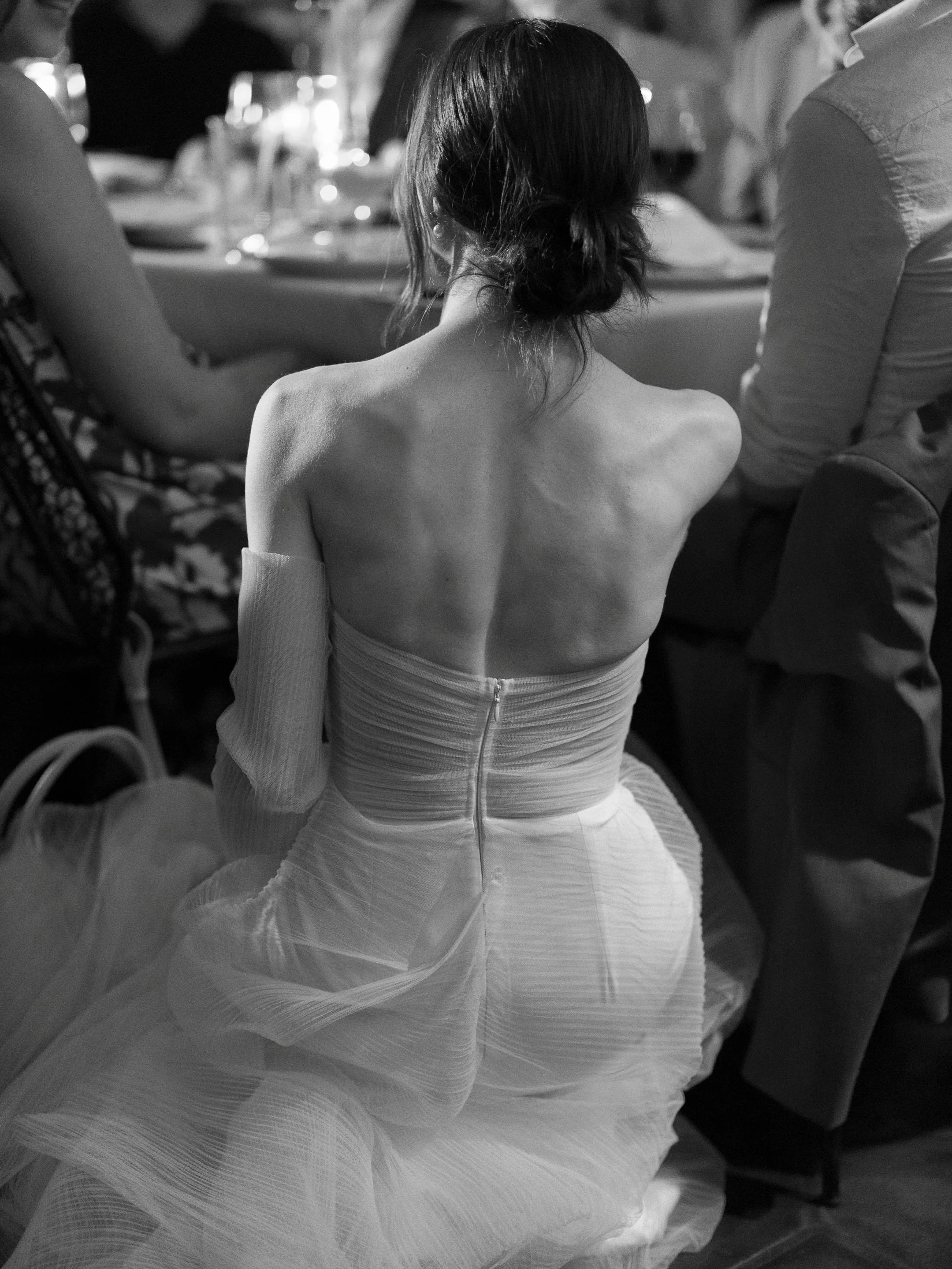 Enjoying every second of their surprise-wedding-dinner-party extravaganza. Candids of Matt &amp; Kate in black and white, my favorite genre.