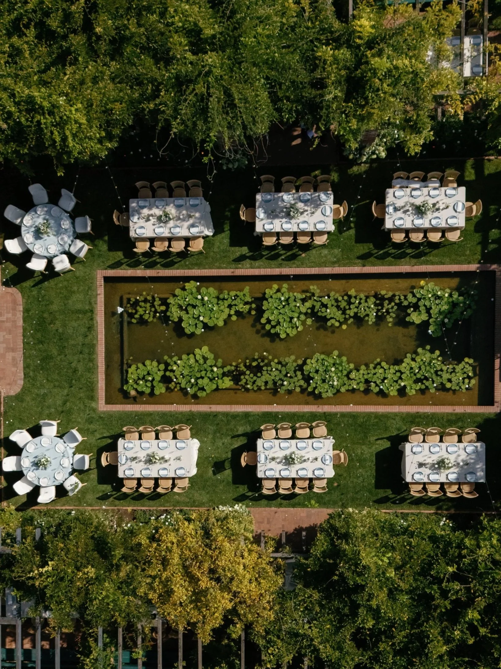 Drone photo of wedding at El Encanto SB