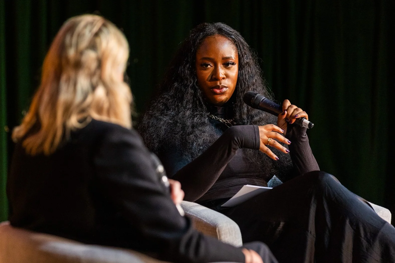 CEO across the generations, Tumish Balogum and Clare Hollands in conversation on the main stage.