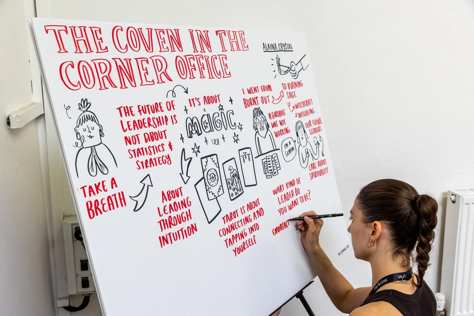 Our scribe, Abbie Burch, captures Alaina Crystal's talk in imagery.