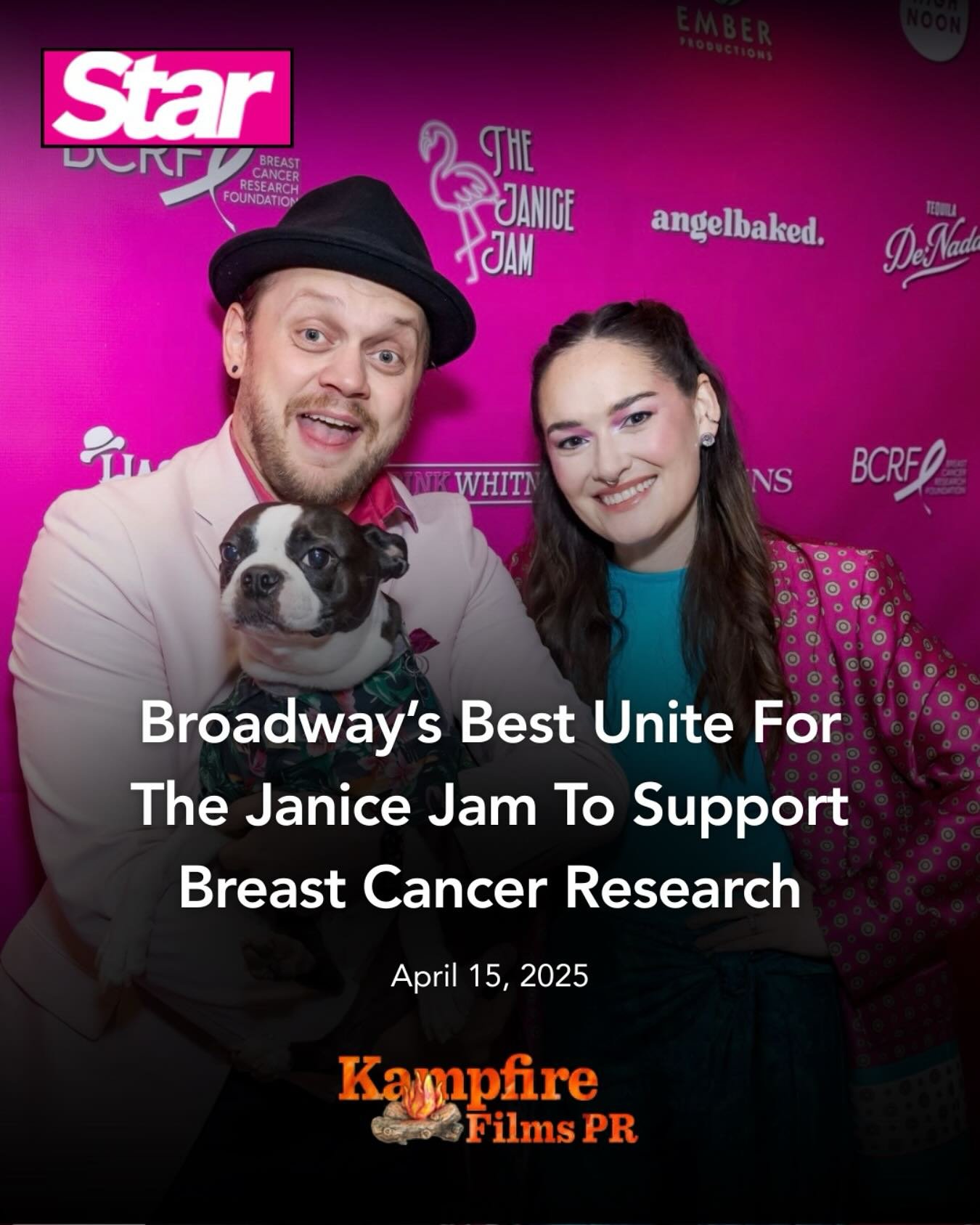 Check out Star Magazine&rsquo;s feature on this year&rsquo;s Janice Jam!

Join the party with Jeremy Jordan, Ariana Debose, John Gallagher Jr, and more on May 4th at Sony Hall!

#kampFIREUPyouraudiences