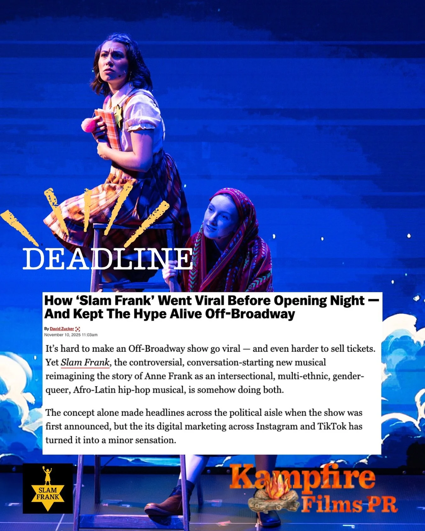 When a show that mocks performative progressivism gets a Deadline feature about its viral success&hellip;

that&rsquo;s what we call art imitating irony imitating art.

🎭💥 Read it: linkinbio

Thank you @david.zucker 

#SlamFrank #TheatreOfNow