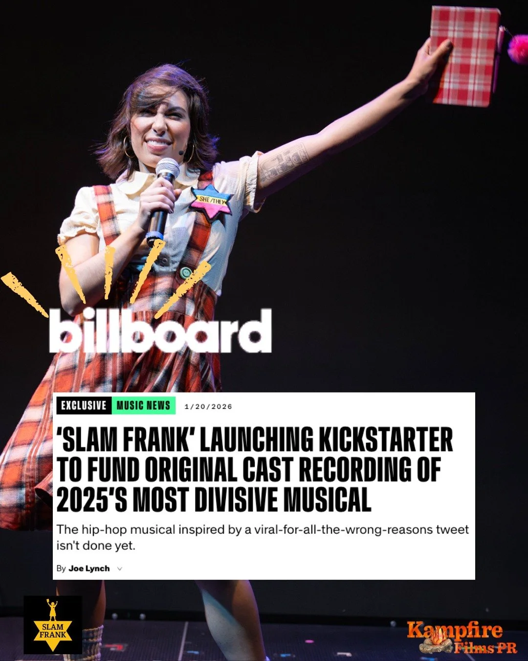 Late-stage capitalism trembles.

🚨 We made Billboard, AGAIN 🚨

Yes, that Billboard just clocked @@slamfrankmusical and our deeply sincere mission to record an Original Cast Album the old-fashioned way, by asking the people who actually care.

This 